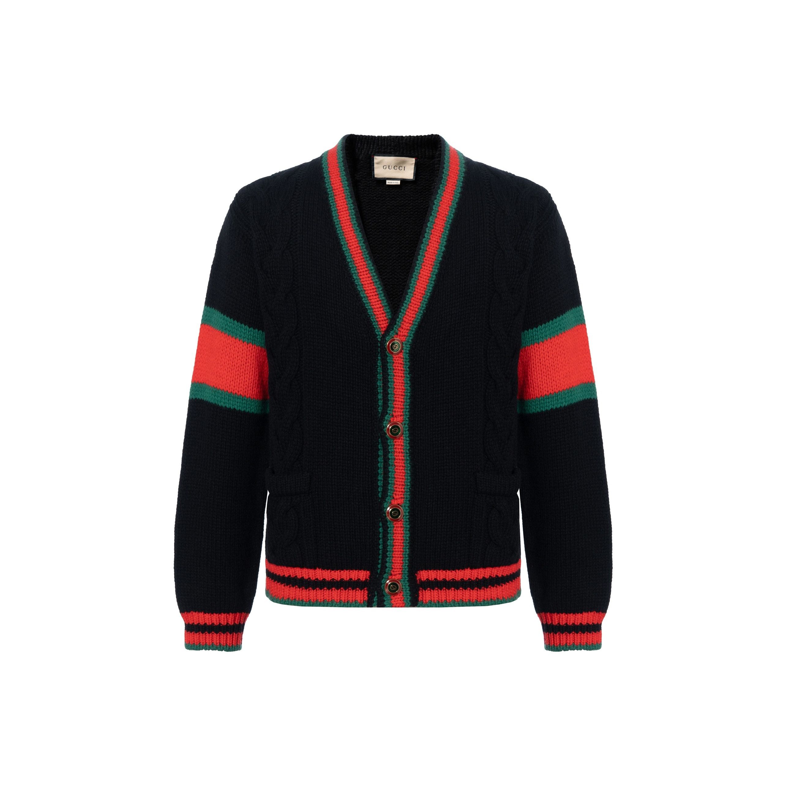 Gucci Gucci Cable Knit V-Neck Cardigan Size M Size US M / EU 48-50 / 2 - 1 Thumbnail
