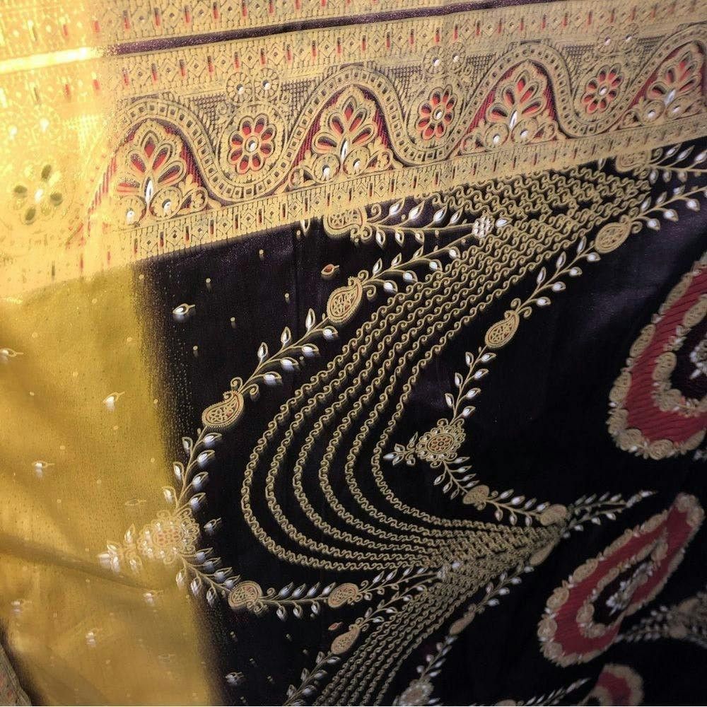 Vintage 70s vintage Kaftan tapestry golden brown maxi dress Sz OS Size ONE SIZE - 11 Thumbnail