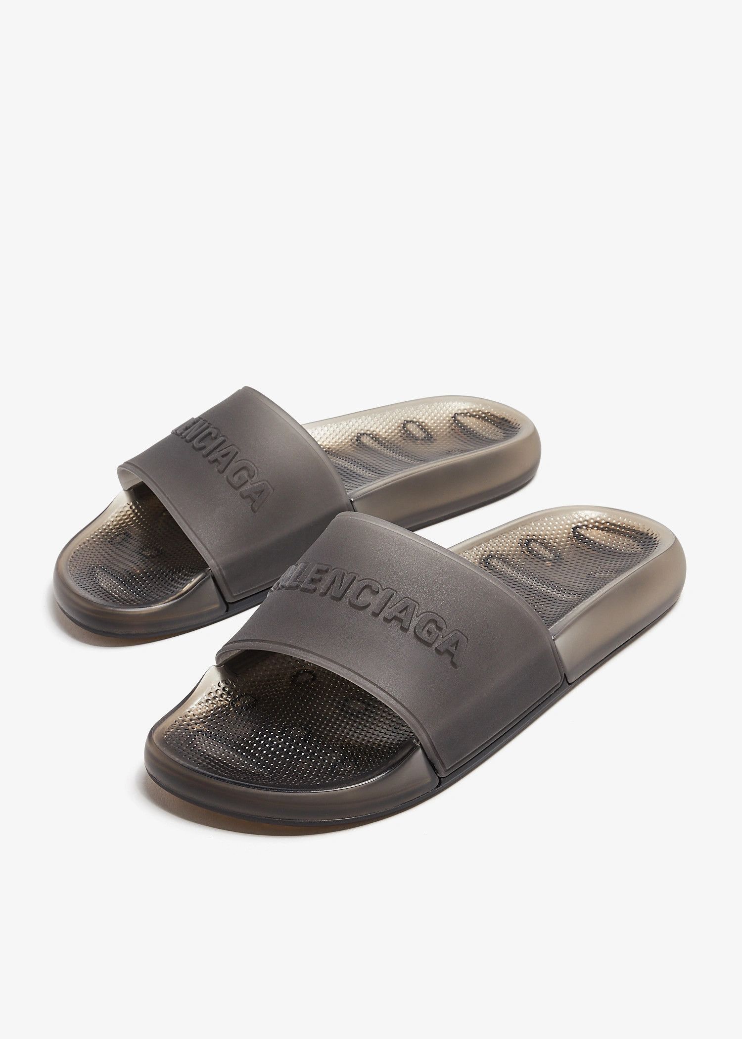 Balenciaga o1w1db10326 Pool Transparent Slide Sandals in Black Size US 8 / IT 38 - 4 Thumbnail