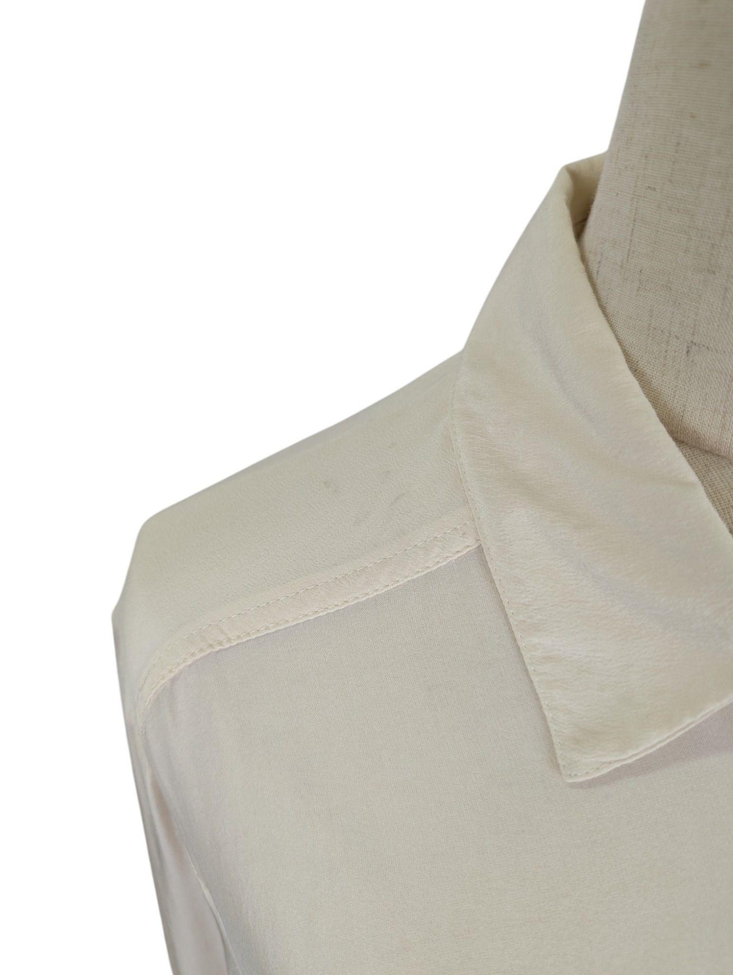 T by Alexander Wang Creme Color Silk Shirt With Sheer Back Size XS / US 0-2 / IT 36-38 - 3 Thumbnail