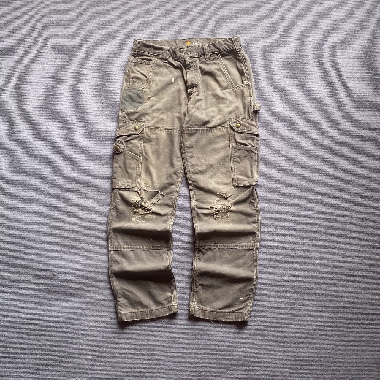 Carhartt × Vintage (34x30) Crazy Faded 90s Carhartt Style Cargo Pants Size US 36 / EU 52 - 1 Thumbnail