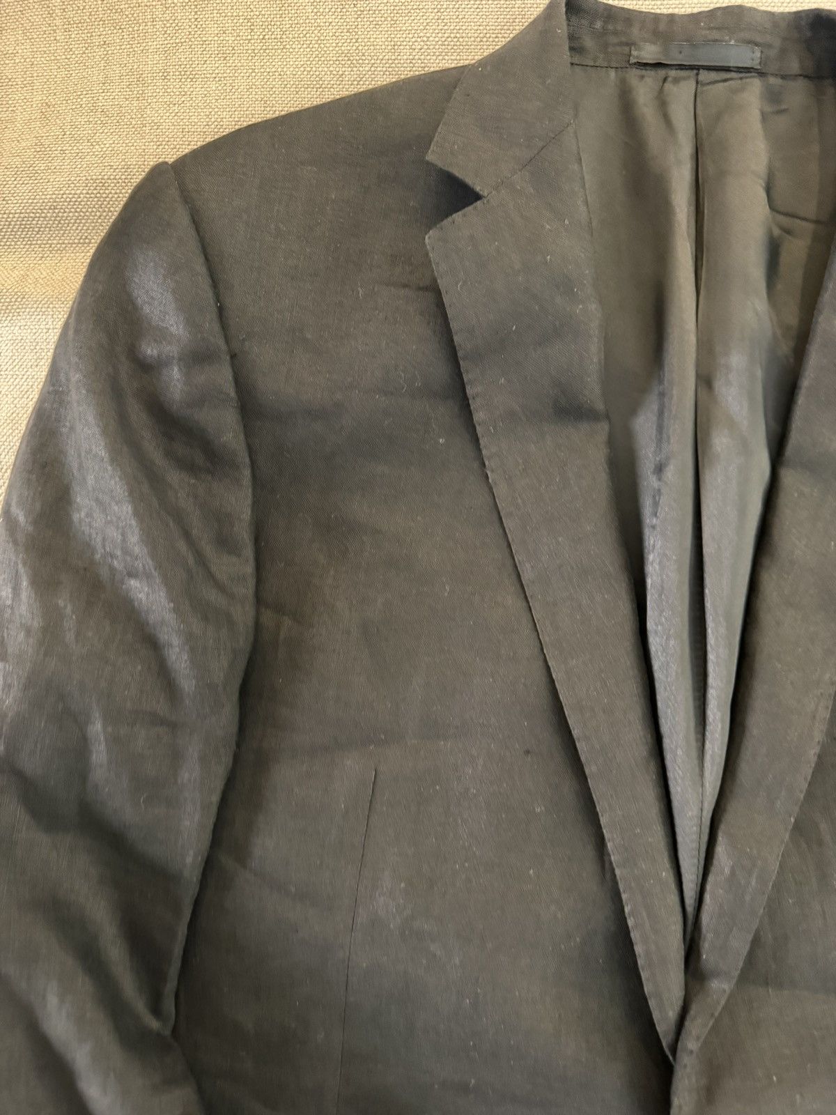Ralph Lauren Black Label × Vintage Ralph Lauren Made in Italy Linen Black Label Jacket 44R Size 44R - 10 Thumbnail
