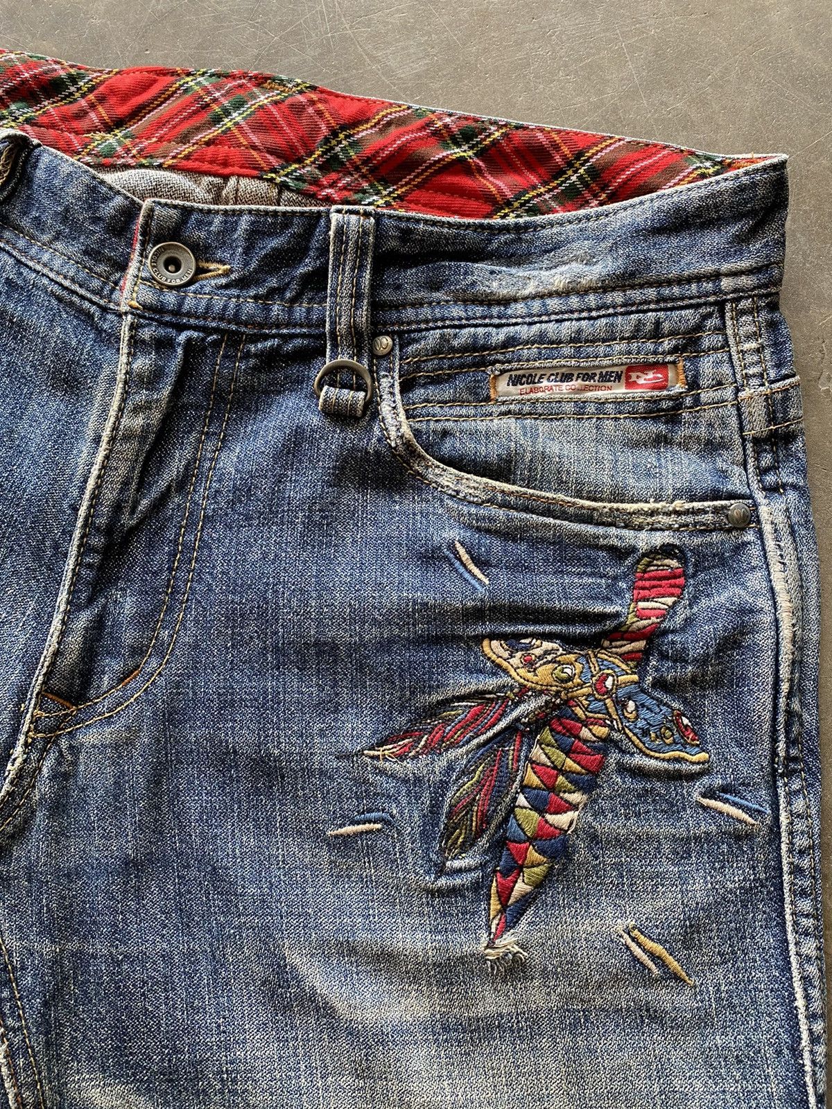 Hysteric Glamour × Nicole Club × Tornado Mart Japanese Nicole Club For Men Embroidery Distressed Denim Size US 33 - 5 Thumbnail