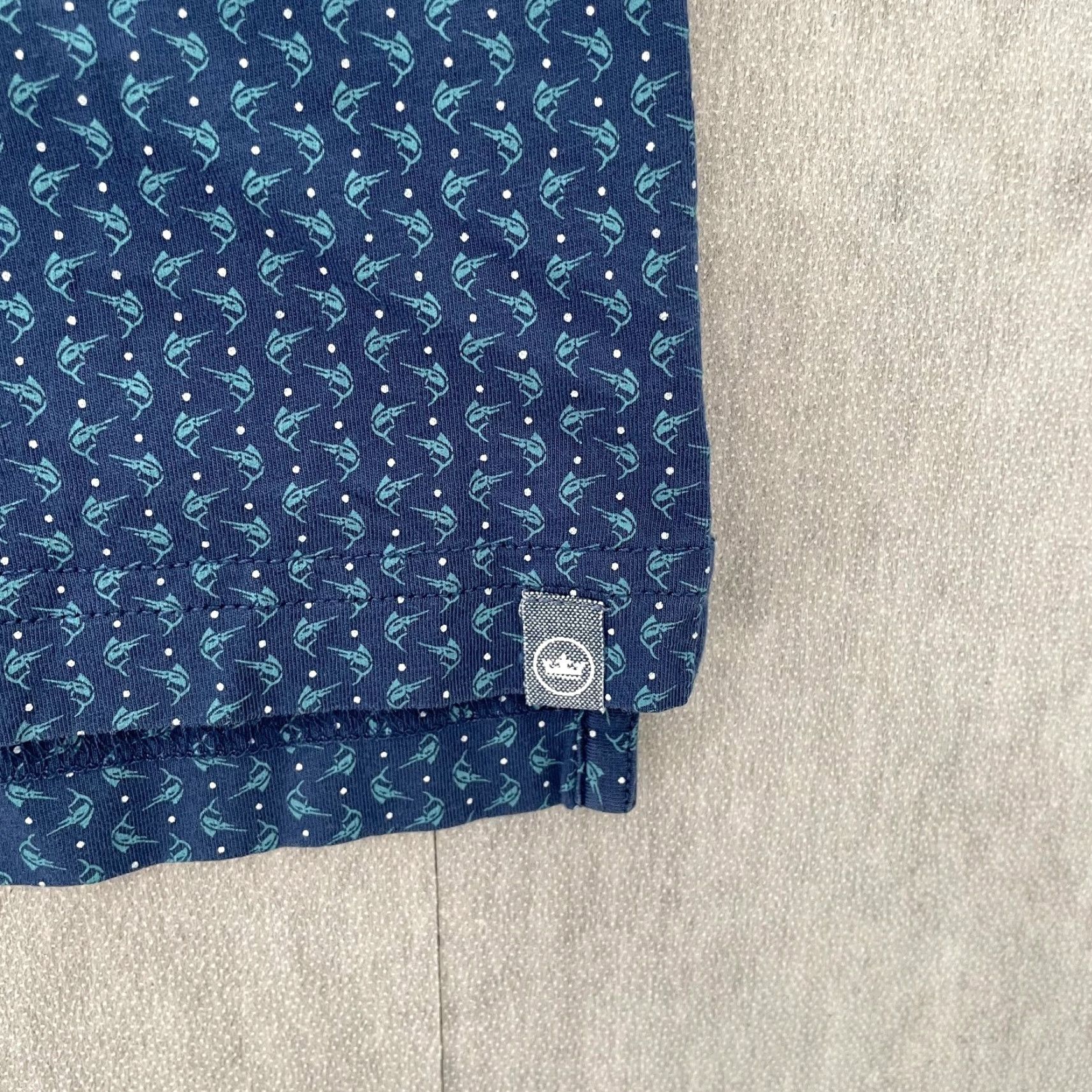 Peter Millar Peter Millar Blue Polo Shirt Adult Large Marlin Fishing Print Golf Casual Mens Size US L / EU 52-54 / 3 - 4 Thumbnail