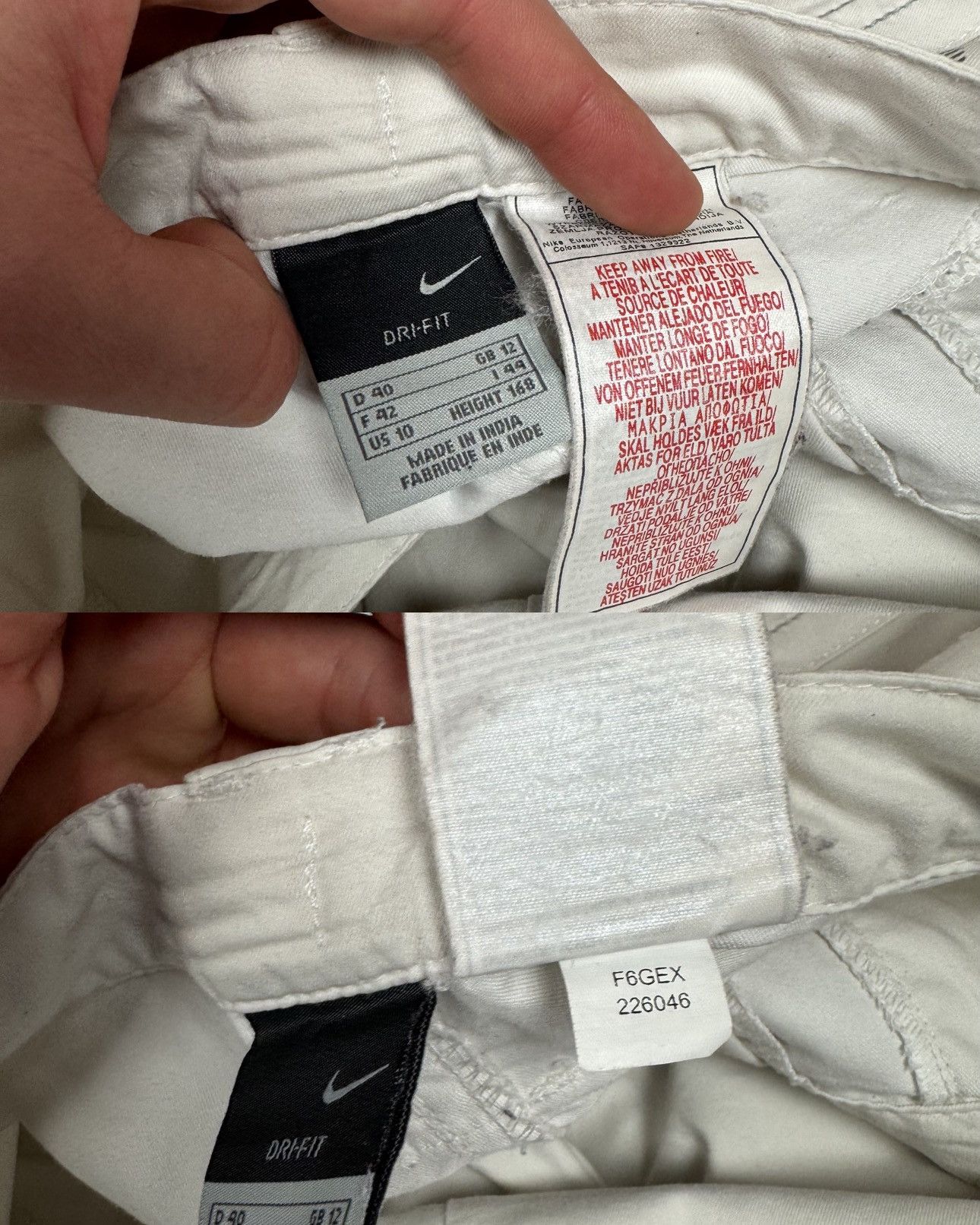Nike × Vintage Nike Dri-Fit Women's White Swoosh Straight Leg Pants 10 Size 32" / US 10 / IT 46 - 2 Thumbnail