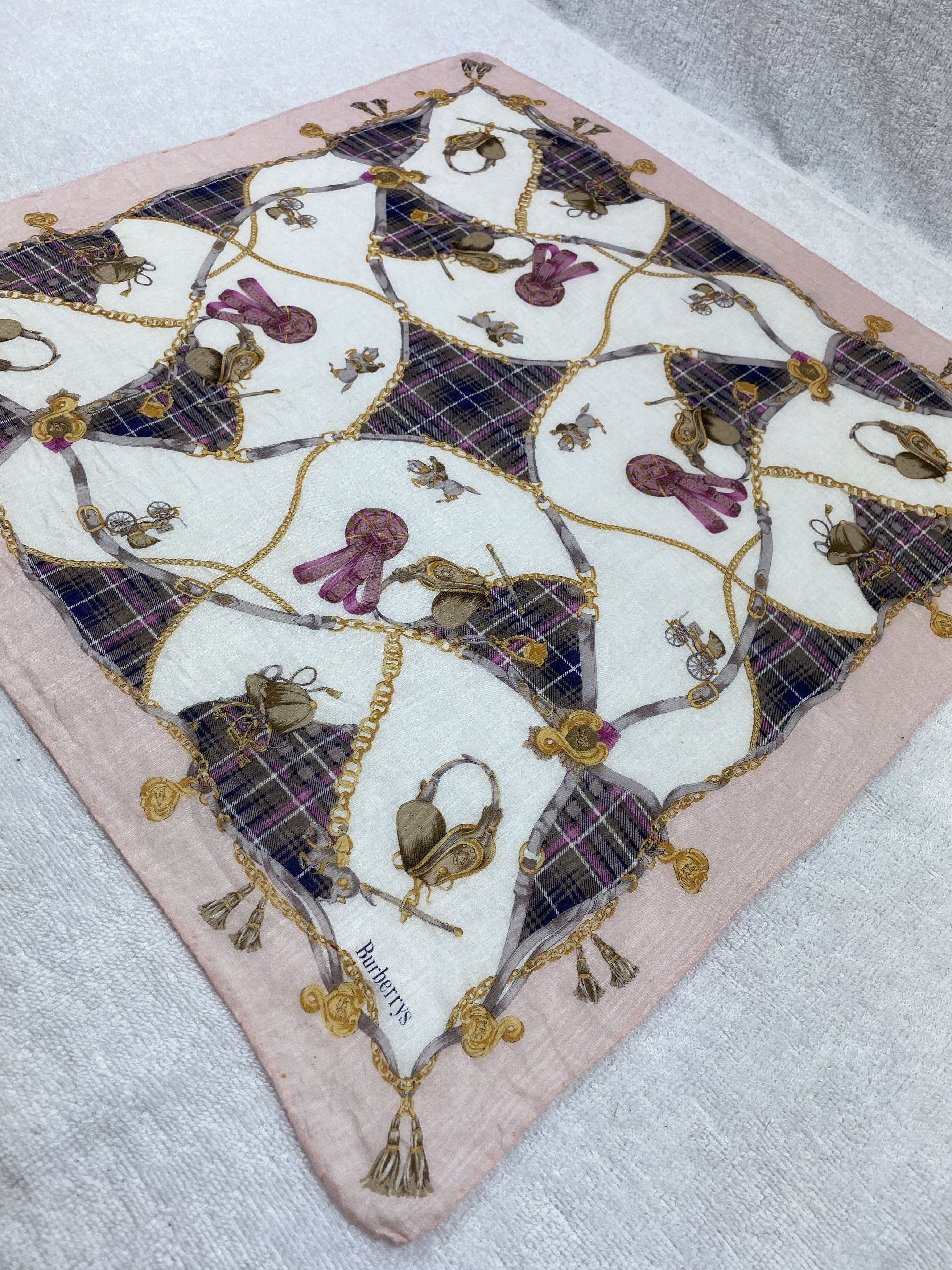 Burberry Vintage Burberrys Handkerchief / Bandana / Neckerchief Size ONE SIZE - 4 Thumbnail
