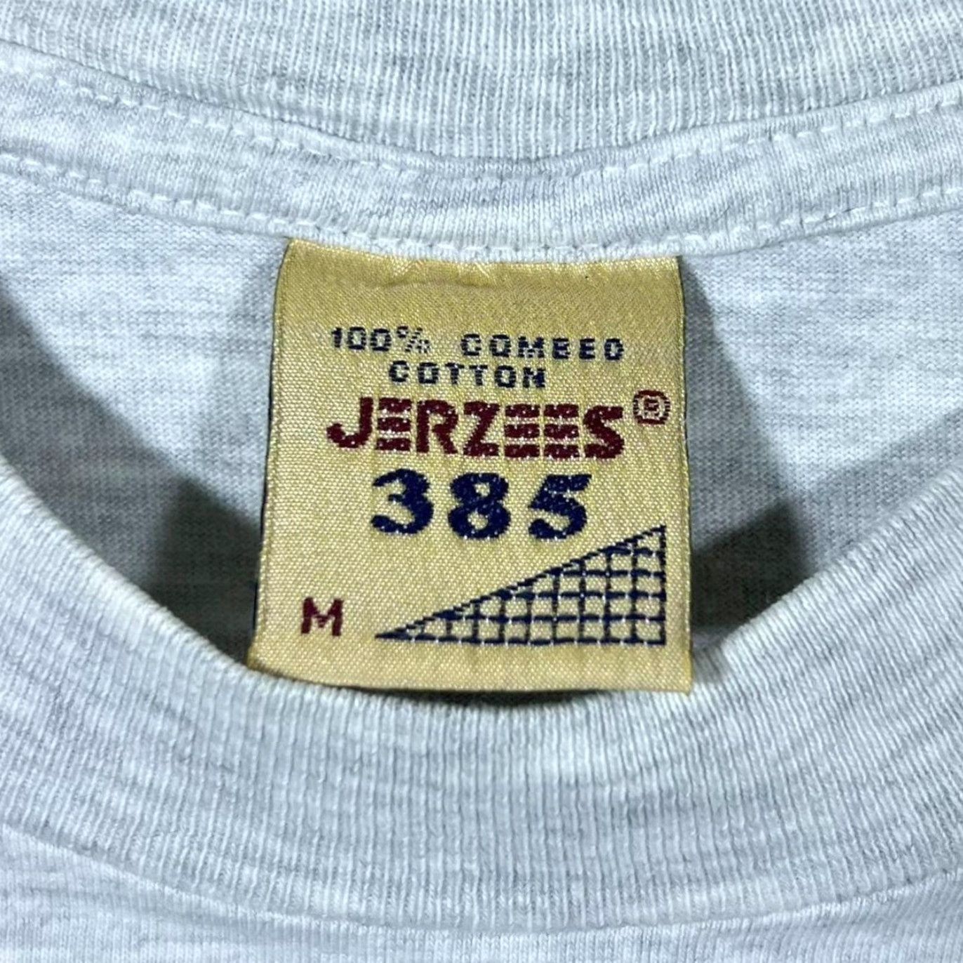 Jerzees Vintage Jerzees Obby Cyclist Bike Novelty Cartoon Graphic Grey T-Shirt Medium Mens Short Sleeve 100% Cotton UK Made Size US M / EU 48-50 / 2 - 3 Thumbnail