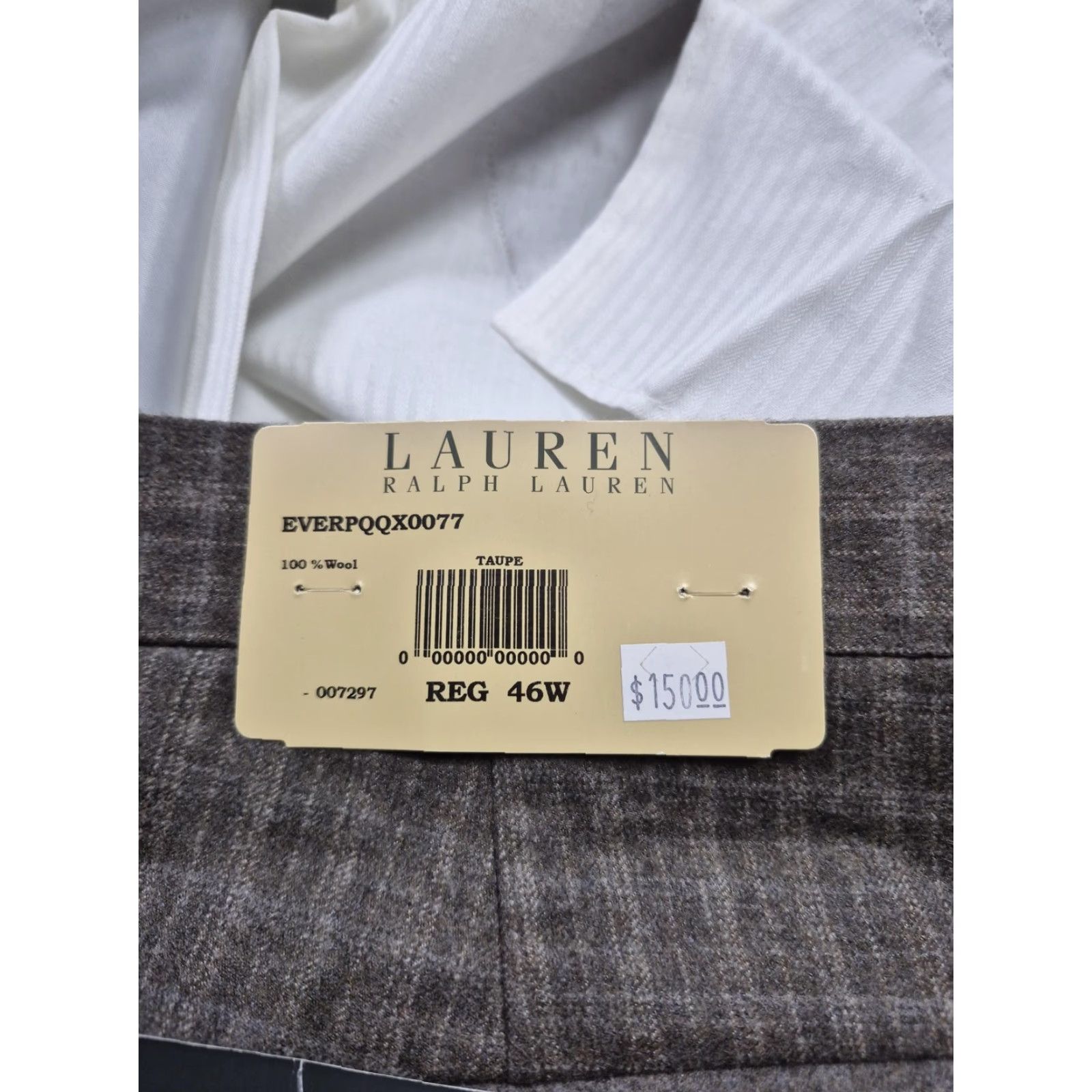 Ralph Lauren VTG Ralph Lauren Dress Pants Mens 46x36 Brown Wool Flat Front Check NWT Unhemmed Size US 30 / EU 46 - 4 Thumbnail
