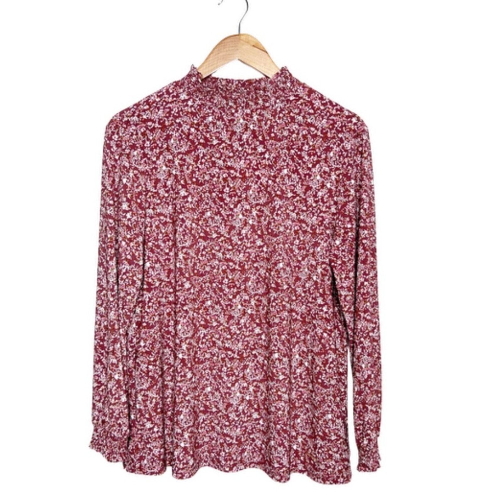 Anne Klein New with Tag Anne Klein Women's Floral Turtleneck Blouse Size L / US 10 / IT 46 - 3 Thumbnail