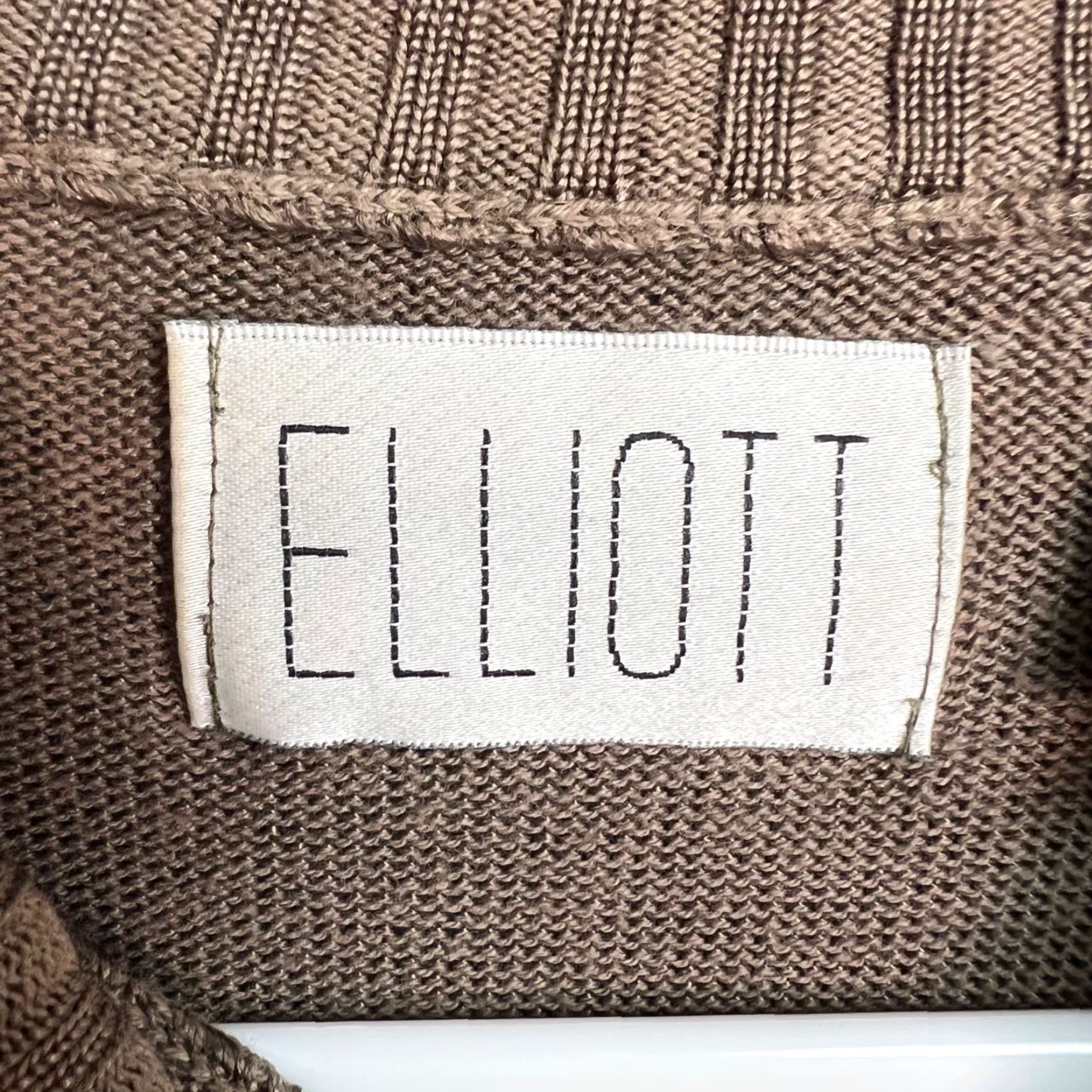Vintage Elliot Womens Large Mock Neck Ribbed Knit Sweater Brown Rayon Blend Size L / US 10 / IT 46 - 3 Thumbnail
