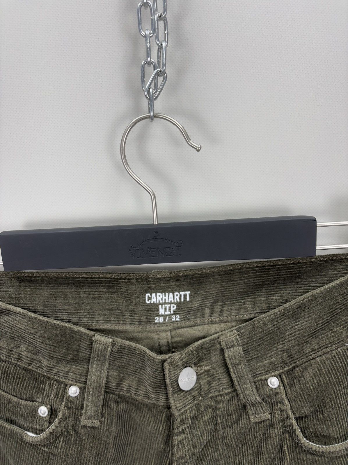 Carhartt Mens corduroy pants Carhartt Size 28x32 Color Green Size US 28 / EU 44 - 4 Thumbnail