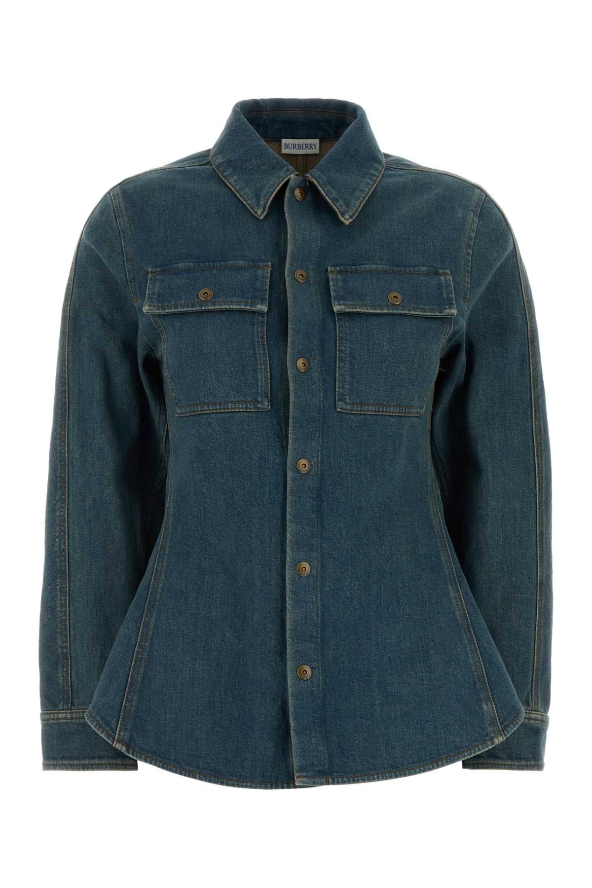 Burberry Stretch Denim Shirt Size XS / US 0-2 / IT 36-38 - 1 Thumbnail