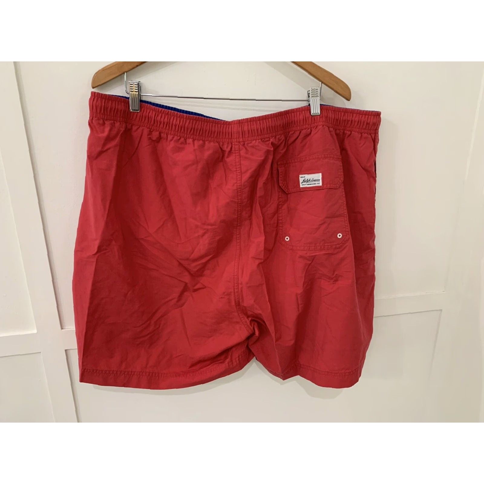 Polo Ralph Lauren VINTAGE Polo Ralph Lauren Swim Trunks Suit 2XL Elastic Waist Drawstring Red Men 90s Size US XXL / EU 58 / 5 - 2 Thumbnail