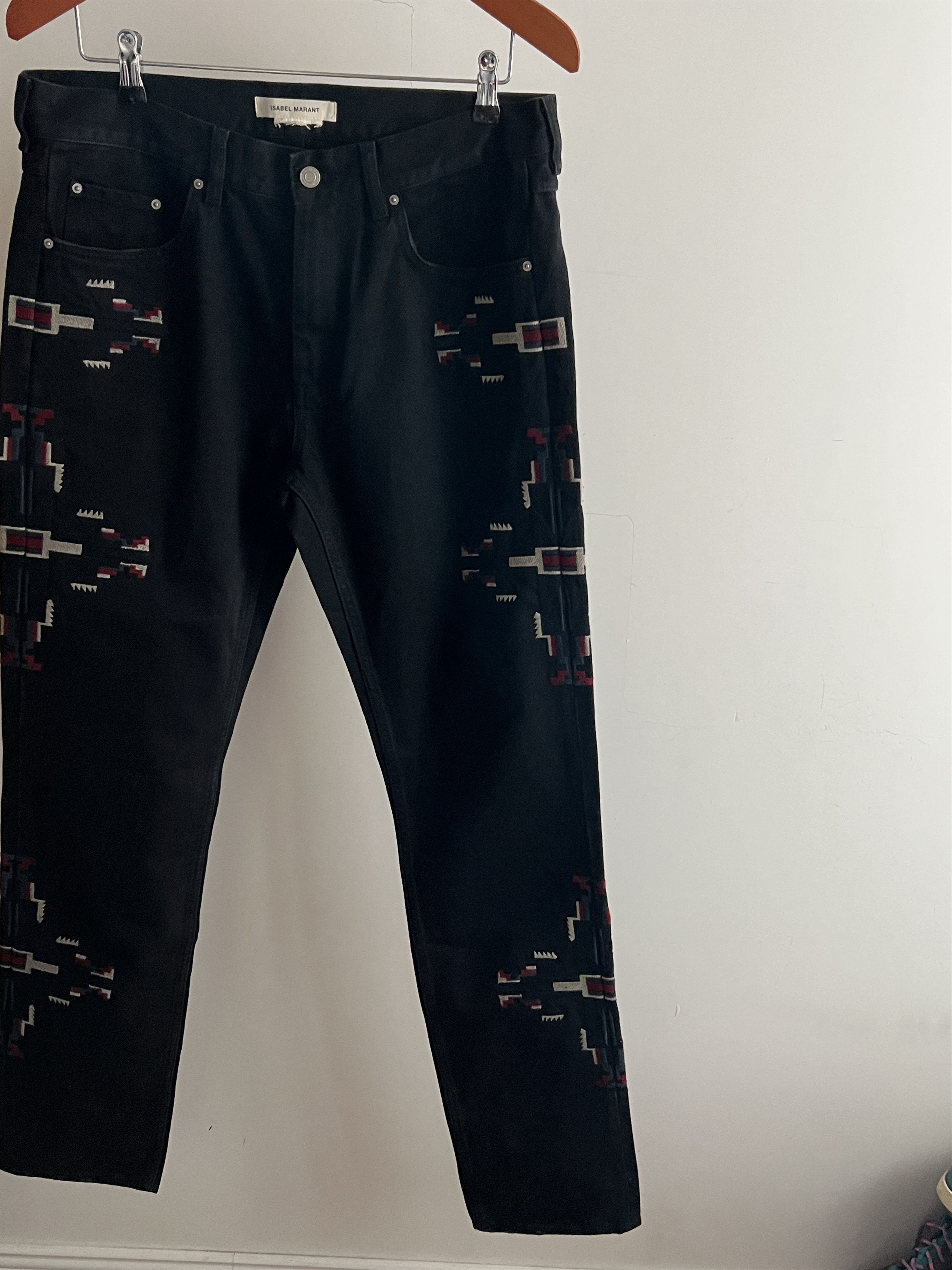 H&M × Isabel Marant Black Denim Jeans Isabel Marant x H&M Colorful Aztec Style Size US 32 / EU 48 - 2 Thumbnail