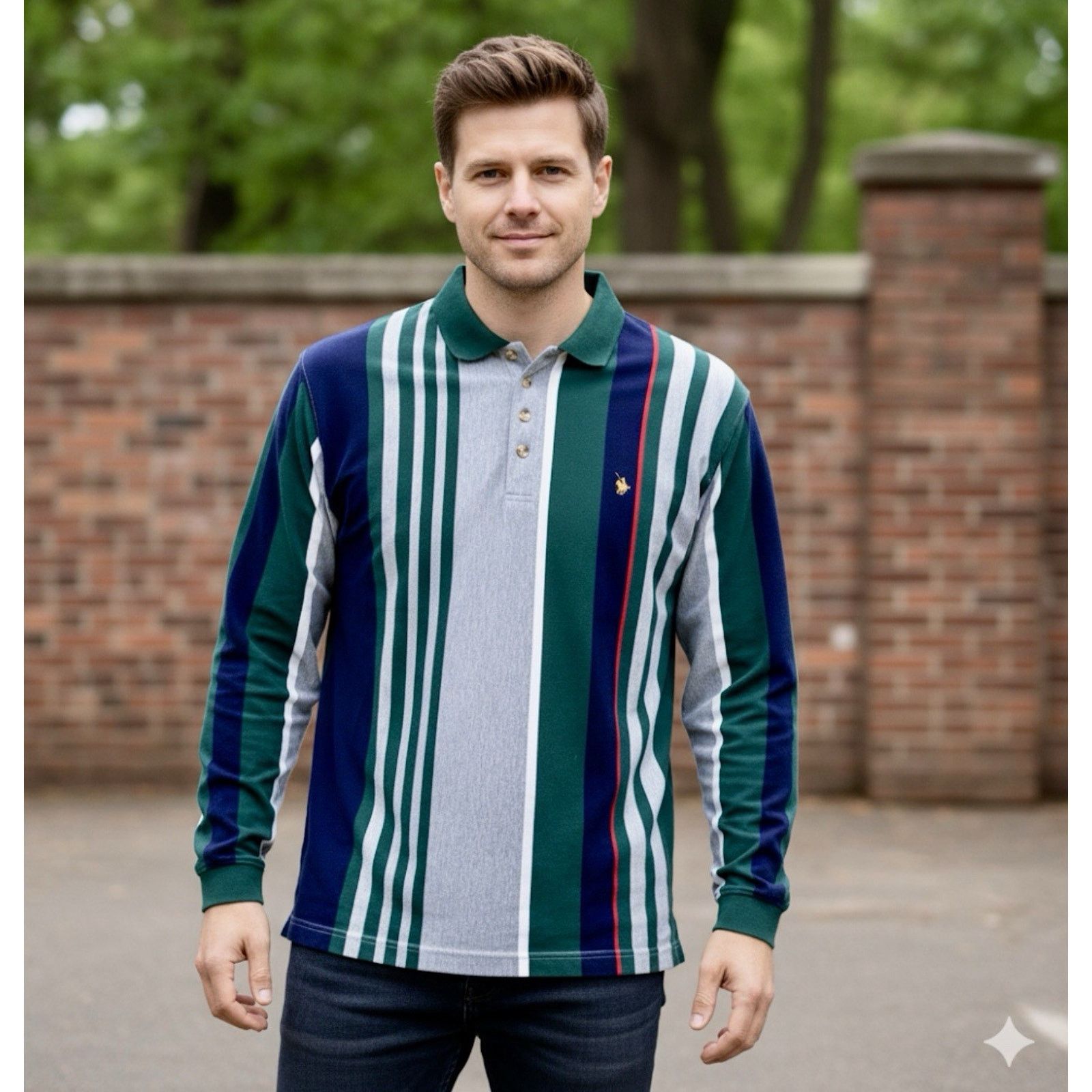 Other Vintage Knights of the Round Table Men’s Polo Rugby LS L Size US L / EU 52-54 / 3 - 1 Thumbnail
