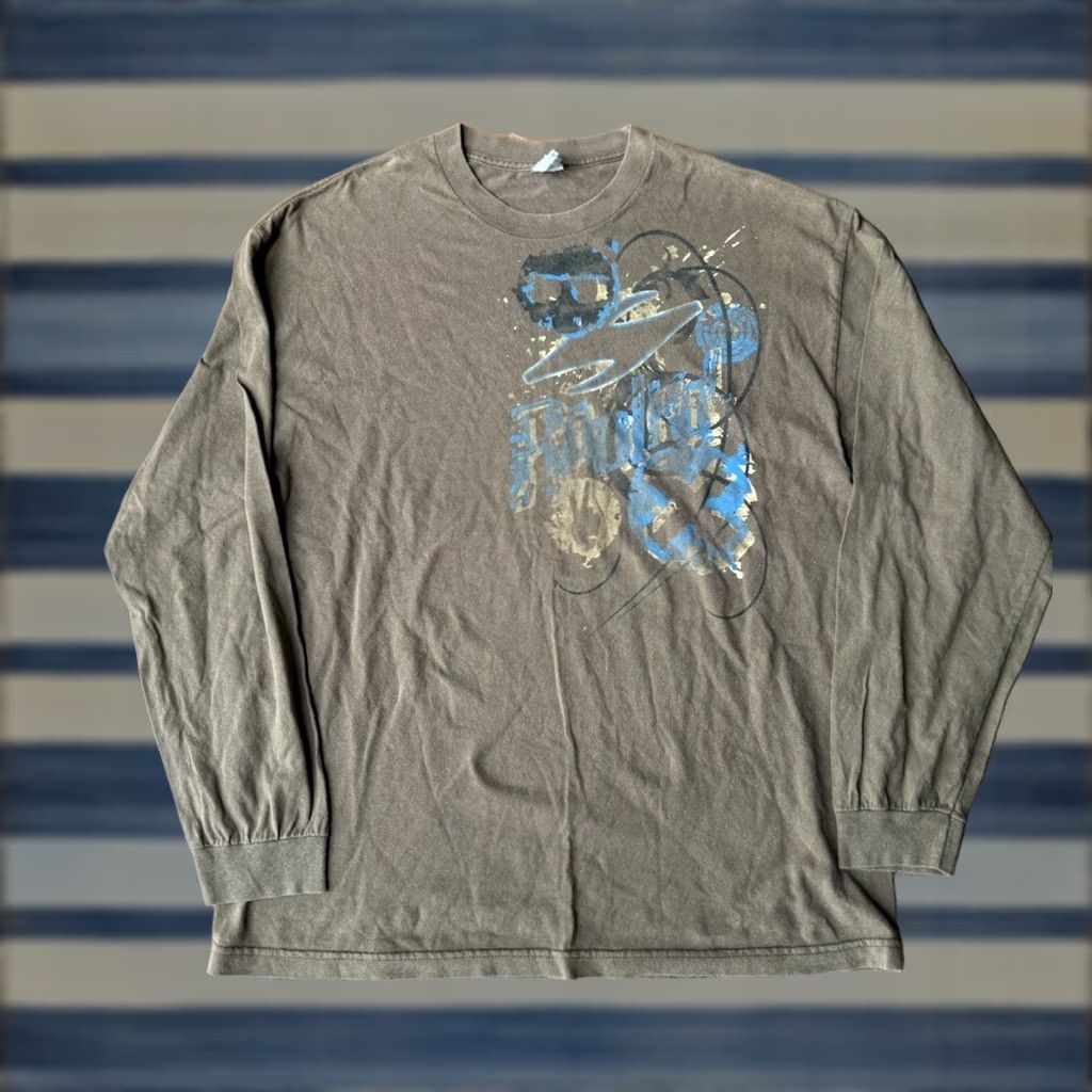 Vintage VINTAGE Alstyle Apparel & Activewear Graphic Long Sleeve T-Shirt XL Brown Crew Neck Men Graphics 90s Grunge Surfer Skater Size US XL / EU 56 / 4 - 1 Thumbnail