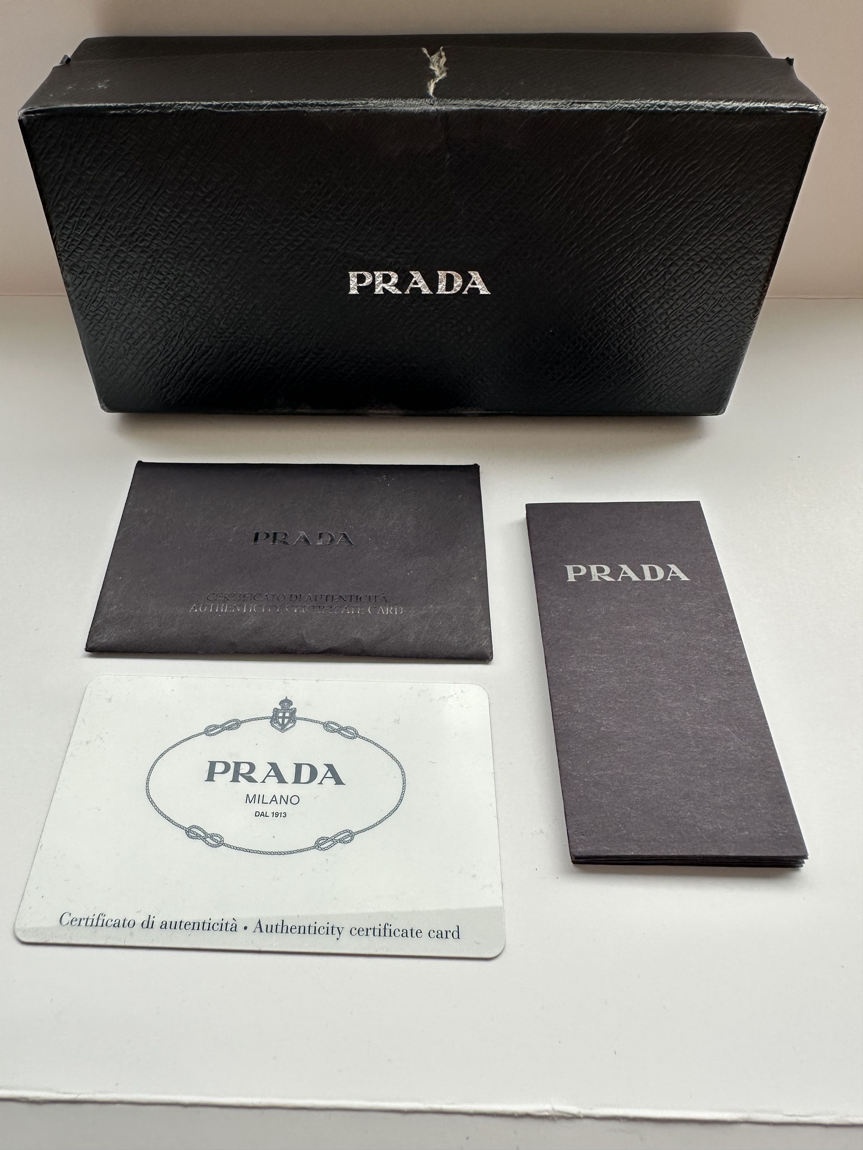 Prada Prada Brown/Black SPR01L Silver Tab Unisex Sunglasses Size ONE SIZE - 12 Thumbnail