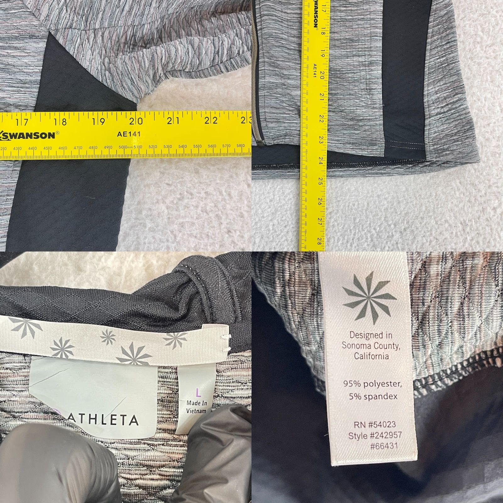 Athleta Athleta Snowscape Quilted Hoodie Jacket Womens Large Gray Long Sleeve Zip Up Size L / US 10 / IT 46 - 8 Thumbnail