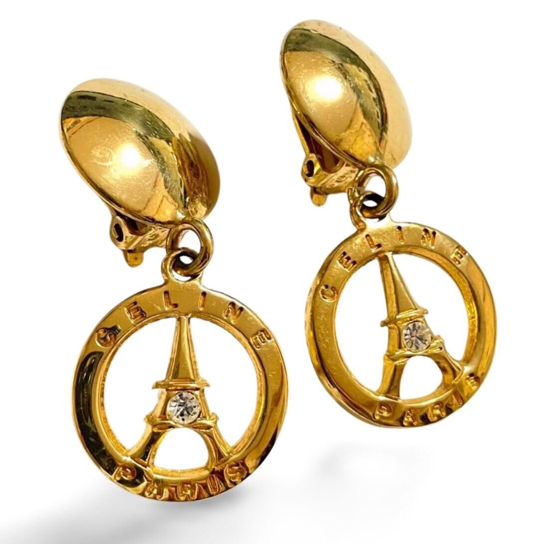Celine Vintage CELINE golden Eiffel tower dangle earrings Size ONE SIZE - 3 Thumbnail