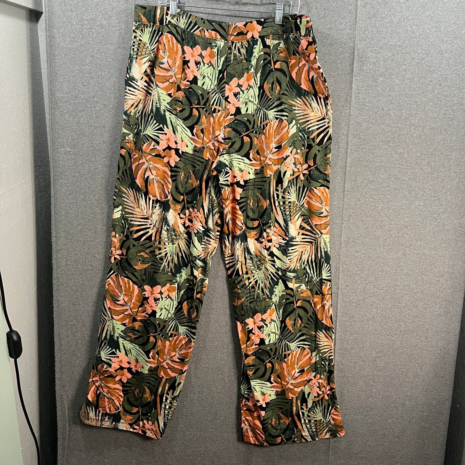 Other Denim & Co. Beach Jersey Tall Wide Leg Full Length Pant Oliv Size 37" - 2 Thumbnail