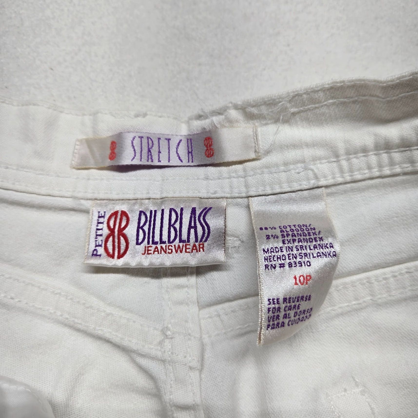 Bill Blass VINTAGE Bill Blass Women's Denim Jeans Size 10P Petite White High-Rise Straight Stretch Pants Size 32" / US 10 / IT 46 - 3 Thumbnail
