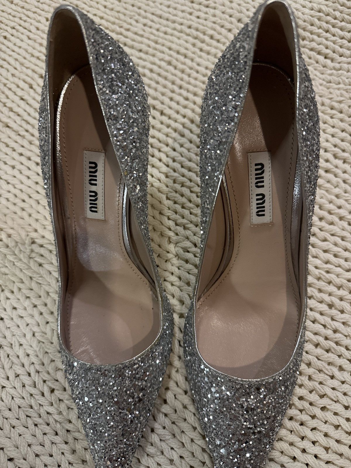 Miu Miu Miu Miu Glitter Heels Size US 4.5 / IT 34.5 - 5 Thumbnail