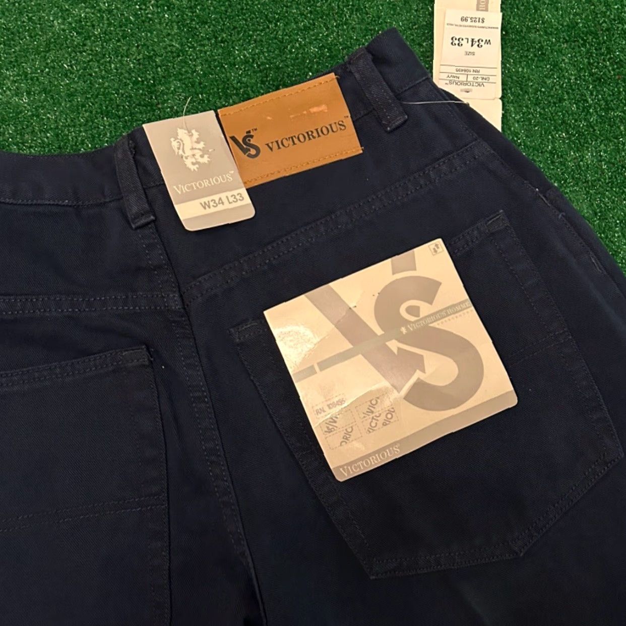 Vintage VINTAGE Victorious Jeans VTG Mens Baggy Skater Grunge 34 Dark Navy Blue 34x32 Wide-Leg Mens Size US 34 / EU 50 - 5 Thumbnail