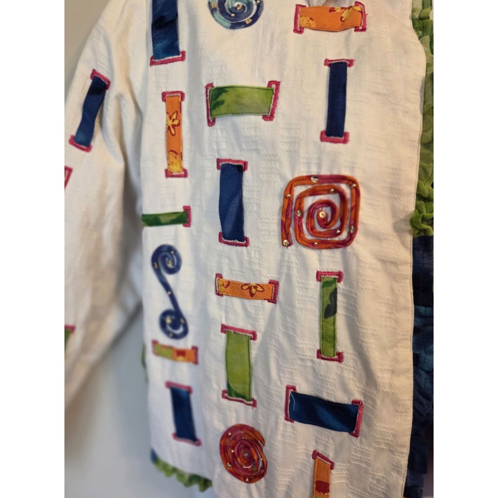 Vintage VINTAGE Yak Magik Reversible Open Patchwork Embellished Jacket XL Size XL / US 12-14 / IT 48-50 - 5 Thumbnail