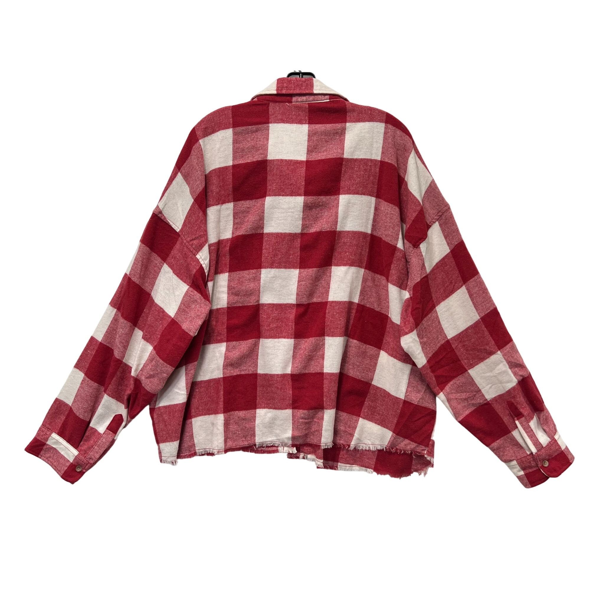 Other Rue + - Women's Long Sleeve Plaid Shirt - Red/White - 3X Size 3XL / US 20-22 - 2 Thumbnail