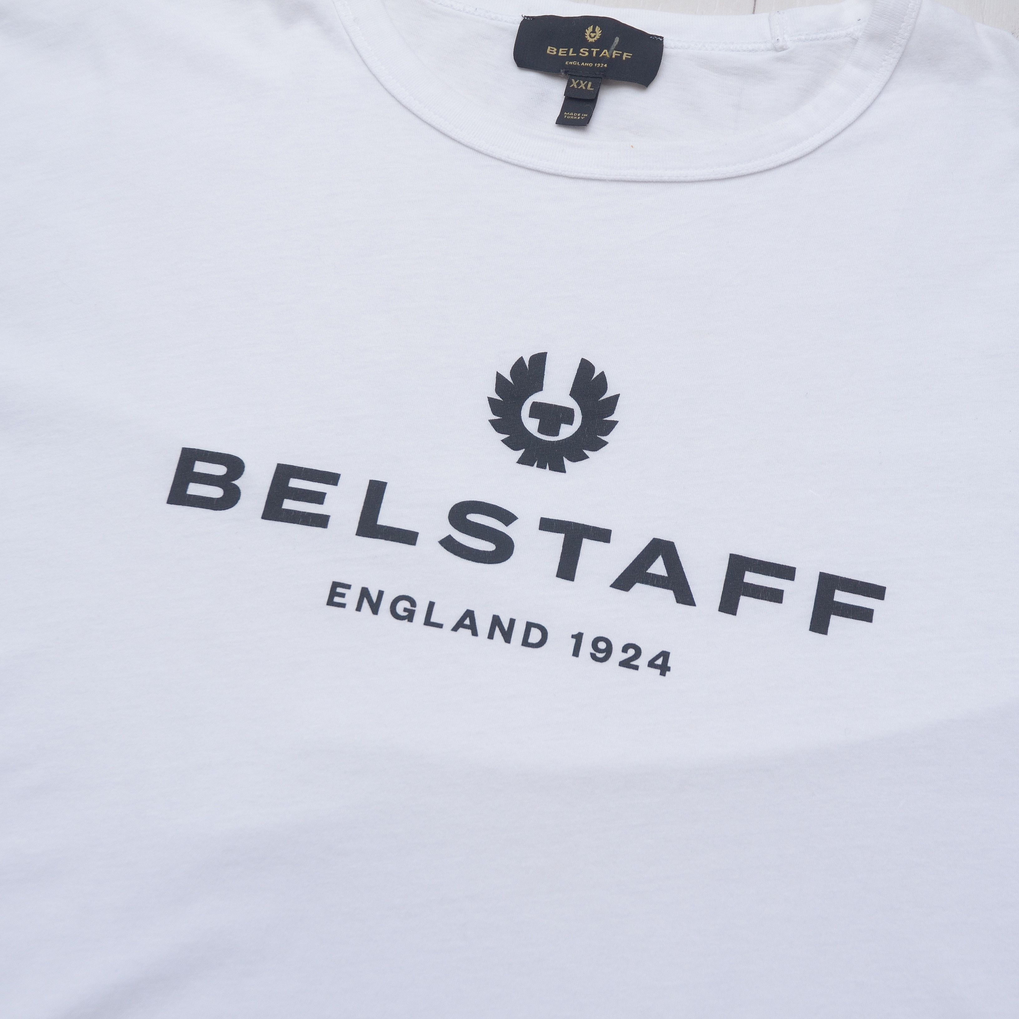 Belstaff Belstaff White Tee T-shirt Big Logo England size XXL Size US XXL / EU 58 / 5 - 4 Thumbnail