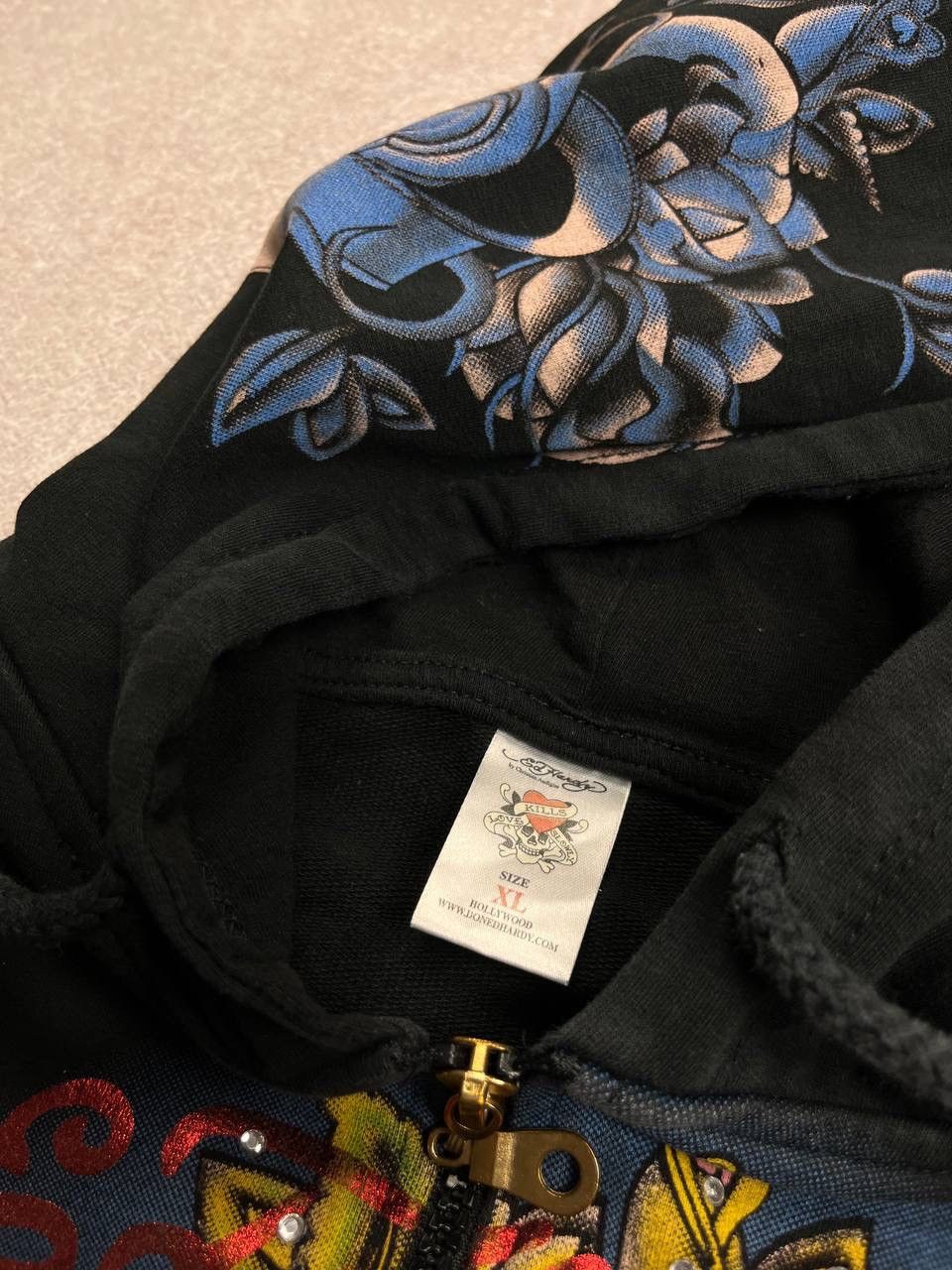 Ed Hardy × Vintage QUICK SALE⚡️VINTAGE ED HARDY TATOO STYLE BOXY ZIP HOODIE Y2K Size XL / US 12-14 / IT 48-50 - 7 Thumbnail