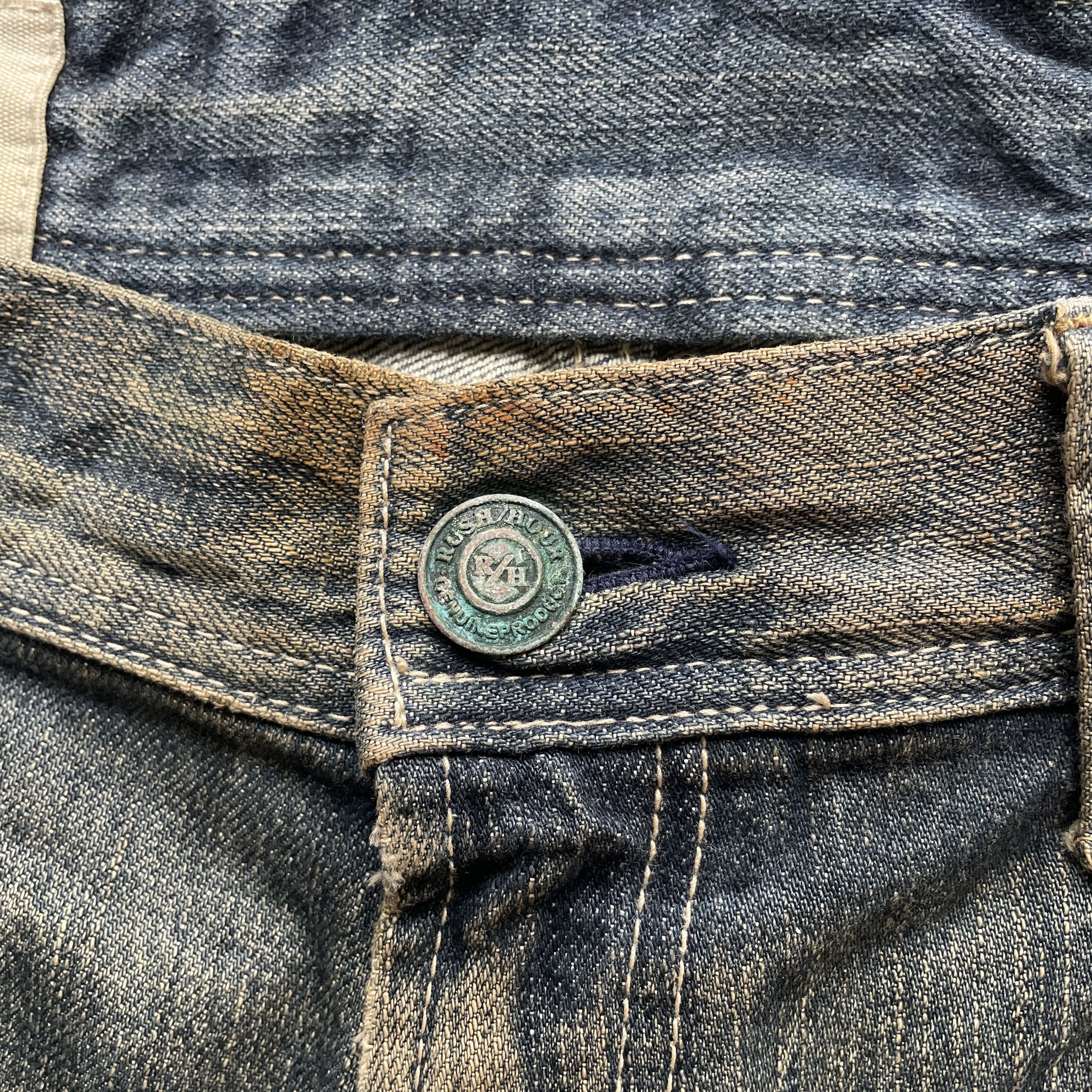 Japanese Brand × Rusty Vintage Japan Rush Hour Rusty Wash Cropped Denim Pants Jeans Size US 34 / EU 50 - 7 Thumbnail