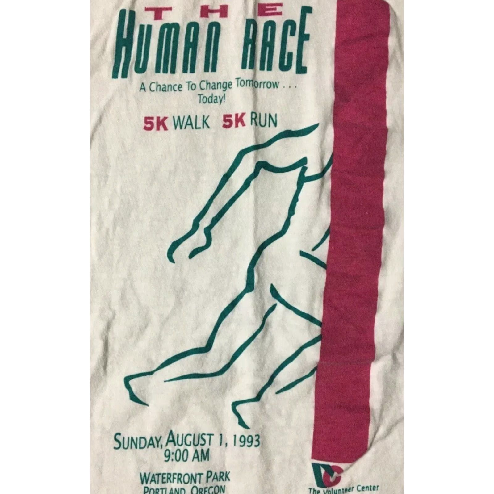 Vintage VINTAGE The Human Race Portland Marathon Shirt M USA White Short Sleeve Mens Track & Field Vaporwave 90s Surgical Single Stitch Size US M / EU 48-50 / 2 - 2 Thumbnail