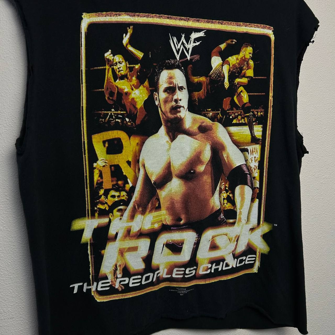 WWE Vintage WWE The Rock 1999 big logo wrestling sleeveles Size US M / EU 48-50 / 2 - 2 Thumbnail