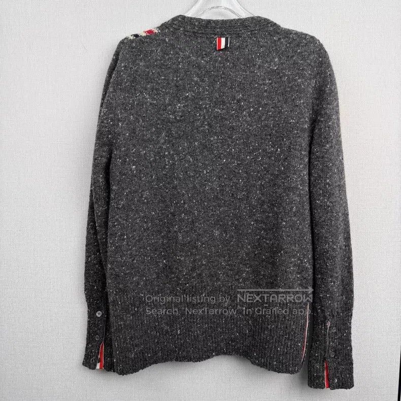 Thom Browne Thom Browne Gray V-neck knit sweater Size US S / EU 44-46 / 1 - 5 Thumbnail