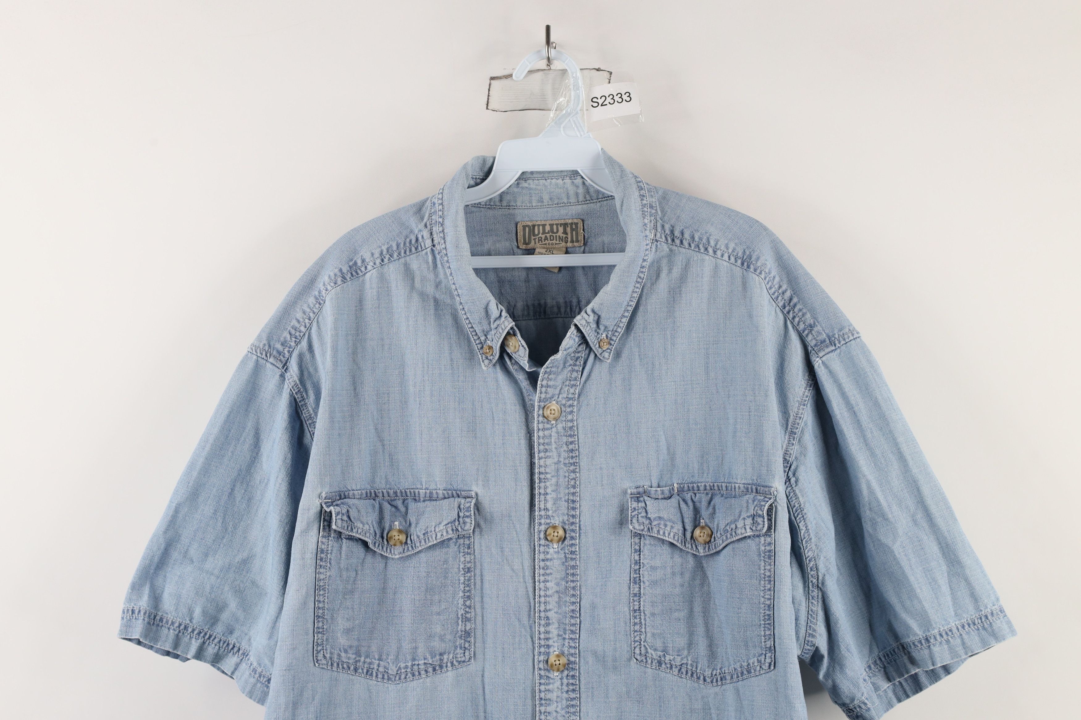Duluth Trading Company × Vintage Duluth Trading Co Jean Short Sleeve Button Down Shirt Blue Size US XXL / EU 58 / 5 - 2 Thumbnail
