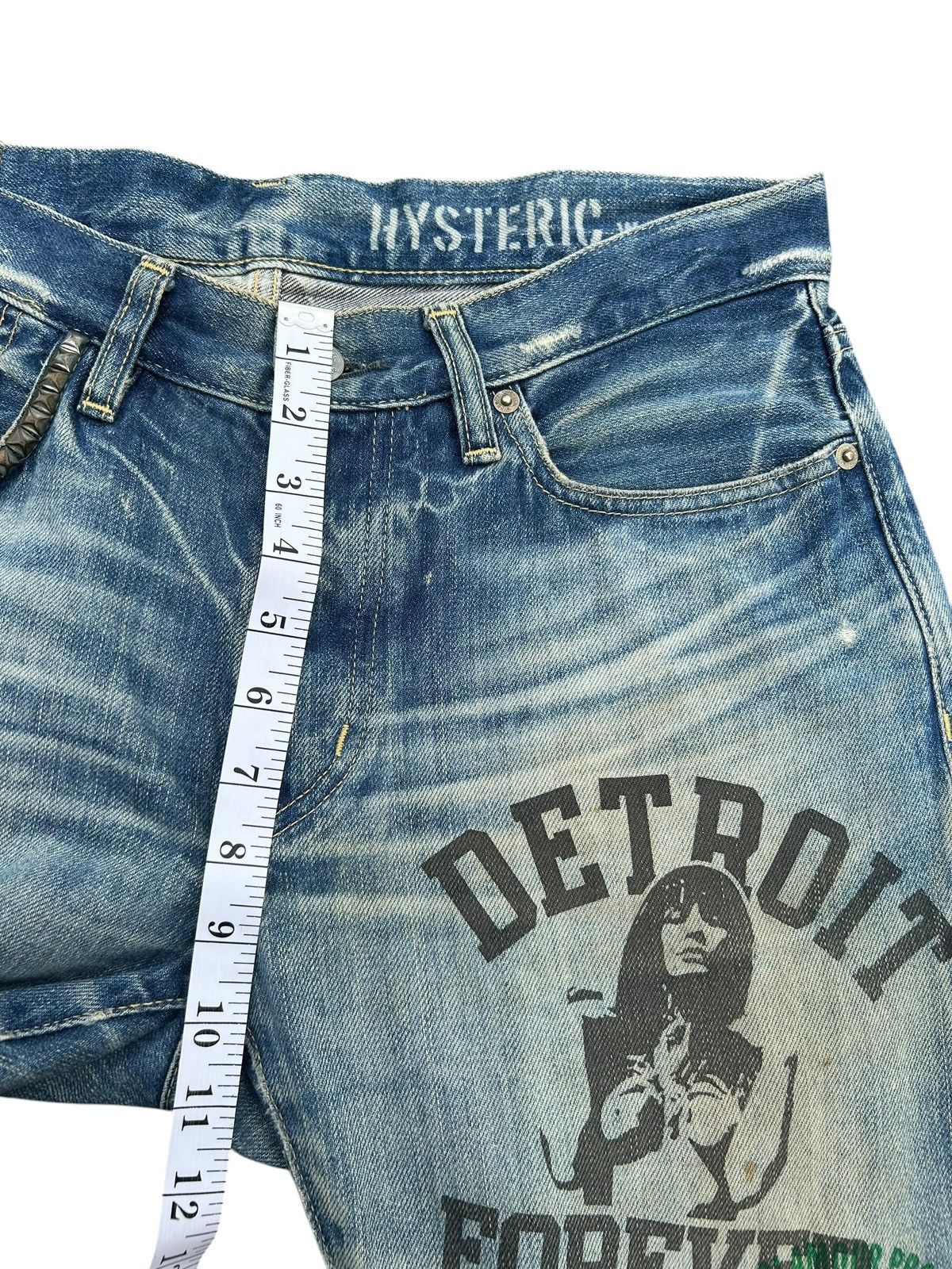 Hysteric Glamour Hysteric Glamour Selvedge studded Distressed Denim Jeans ☠️🎌 Size US 32 / EU 48 - 19 Thumbnail