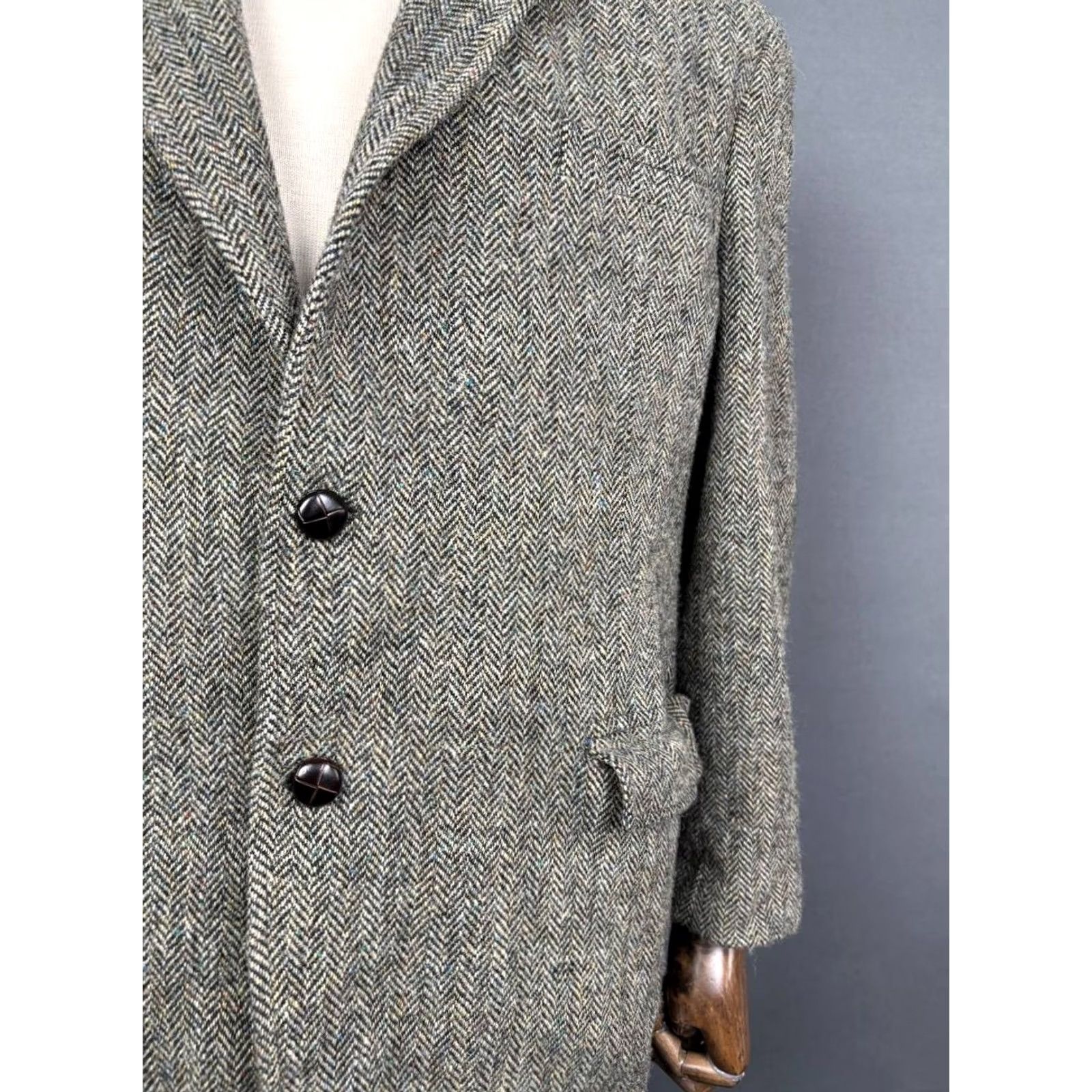 Harris Tweed Harris Tweed Mens Blazer Size 46 Gray Wool Long Sleeve Front Button Size US XXL / EU 58 / 5 - 6 Thumbnail
