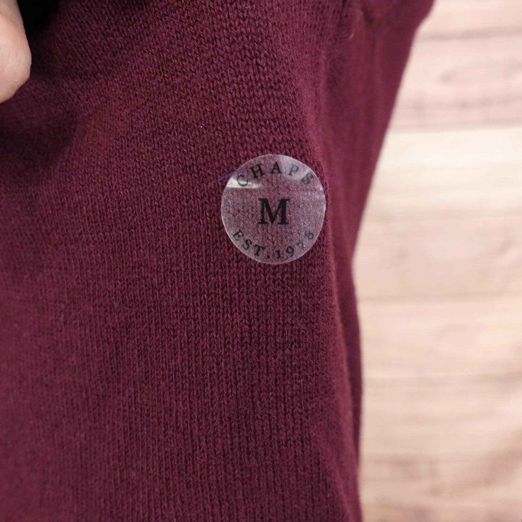 Chaps VINTAGE CHAPS Sweater Vest Shirt Mens Medium Burgundy V-Neck Cotton Embroidered Crest Logo 1978 Men Size US M / EU 48-50 / 2 - 4 Thumbnail