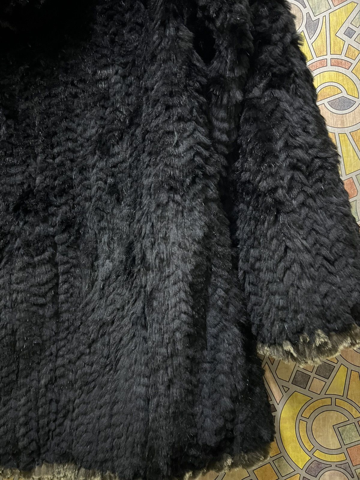 Leather Furugi USED vintage 100% silk rabbit fur reversible jacket Size US L / EU 52-54 / 3 - 20 Thumbnail