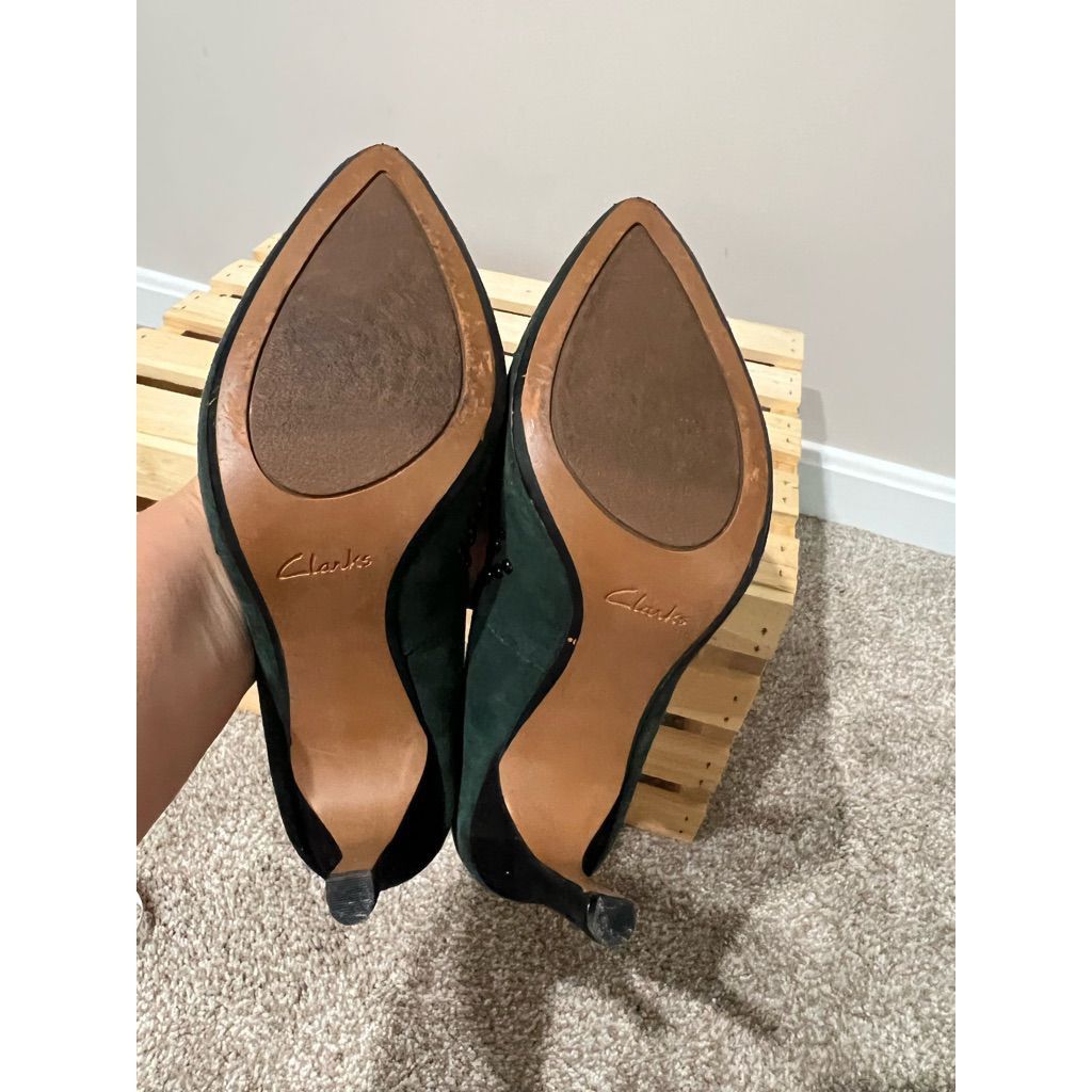 Clarks Clarks Narrative Women's Pump Heels Shoes Suede Dark Green B Size US 7 / IT 37 - 7 Thumbnail