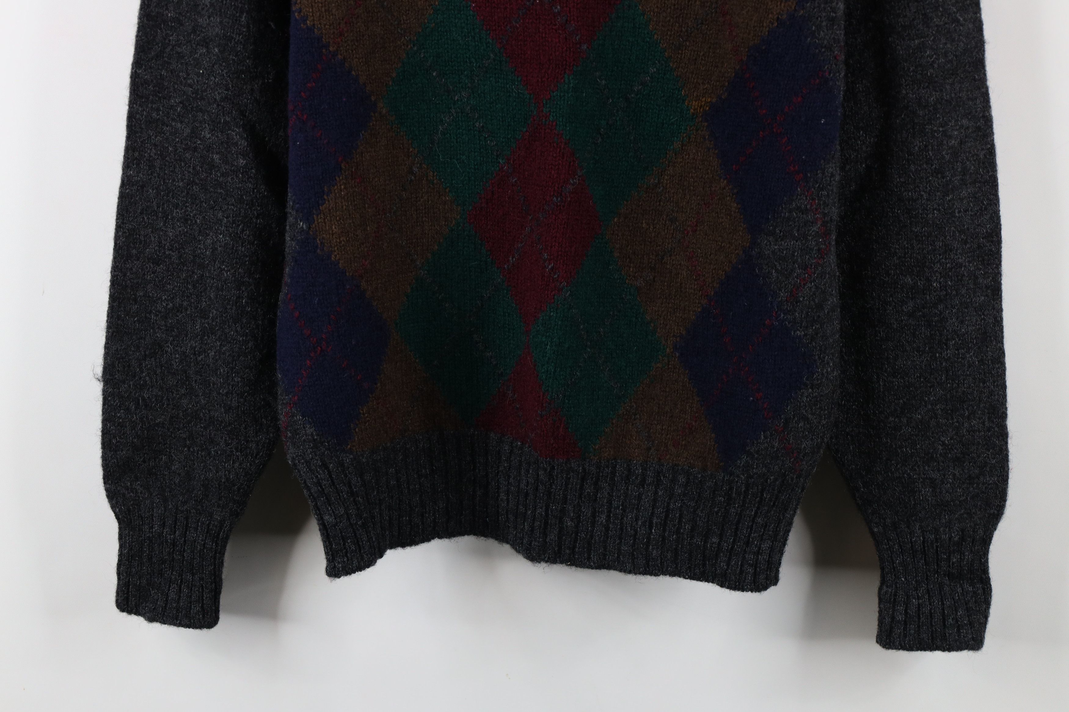 Vintage Vintage 50s Streetwear Argyle Diamond Wool Knit Sweater Size US M / EU 48-50 / 2 - 3 Thumbnail