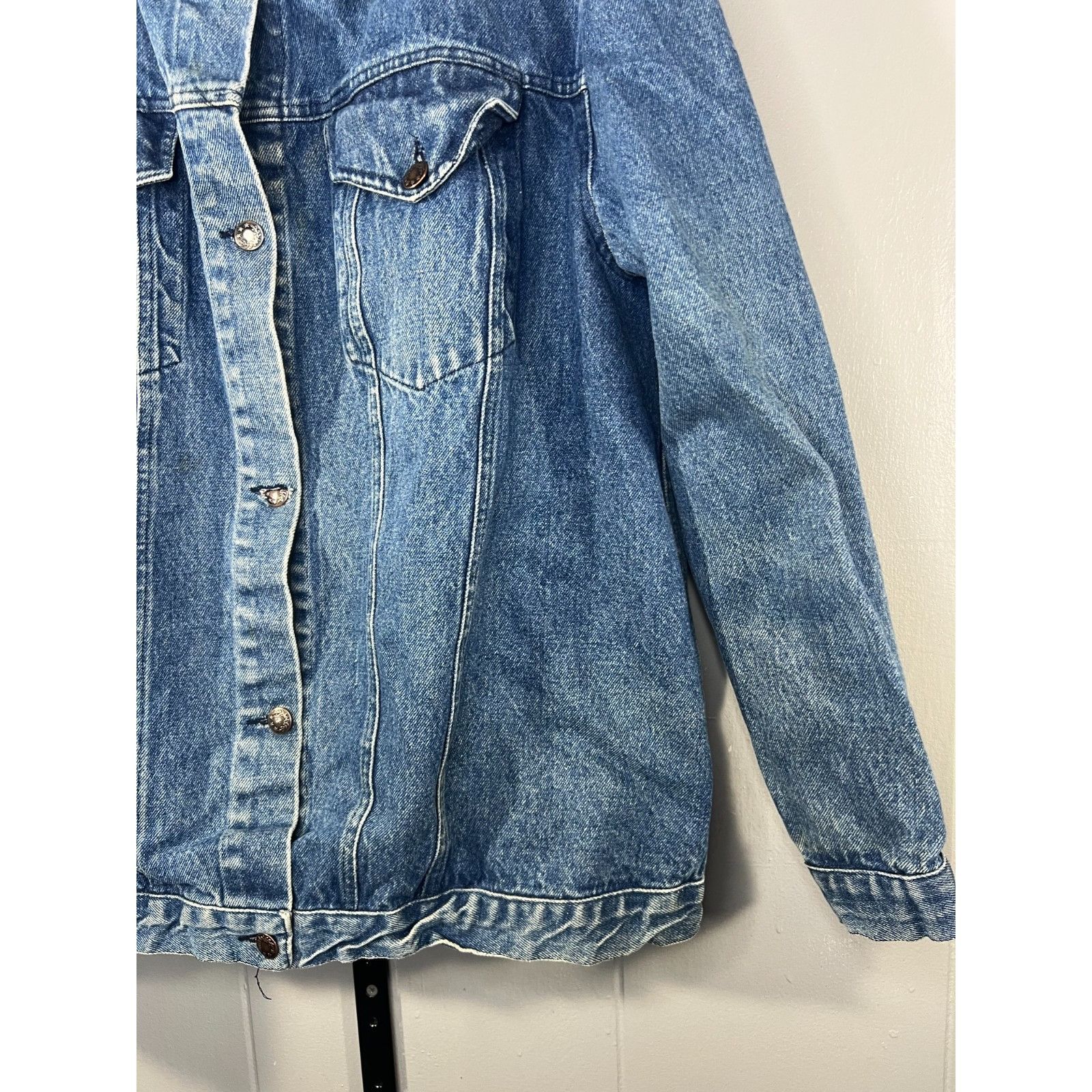 Other Vintage Denim Jacket Mens LG/XL Blue Trucker Cotton Distress Size US L / EU 52-54 / 3 - 4 Thumbnail
