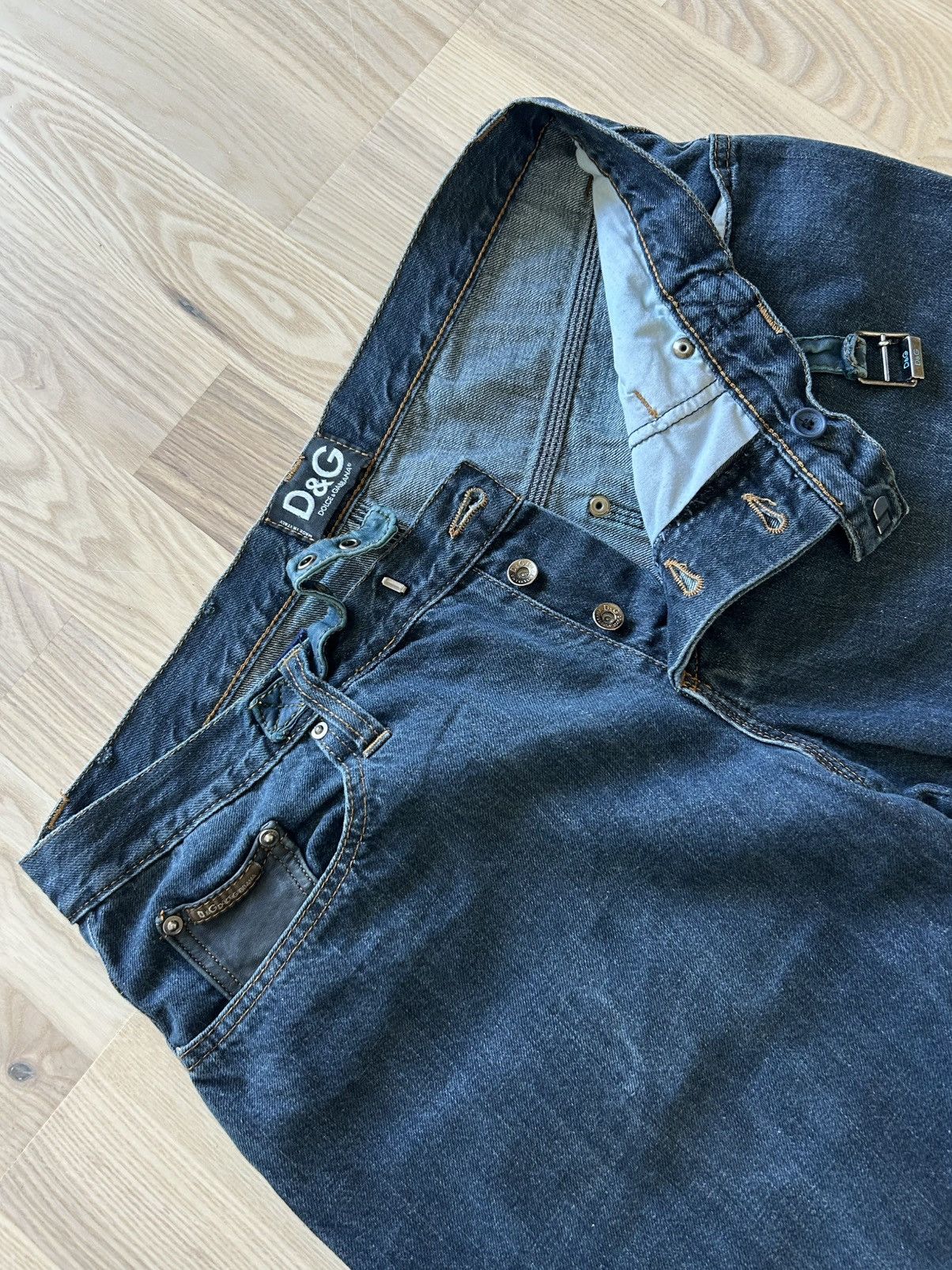 Dolce & Gabbana Dolce & Gabbana AW2004 Archive Bondage Zipper Flare Jeans Size US 33 - 5 Thumbnail