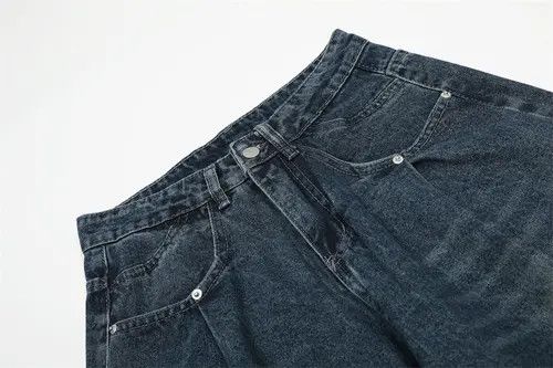 Hypebeast × Japanese Brand × Jean Men's street rivet loose washed distressed scimitar jeans Size US 32 / EU 48 - 4 Thumbnail