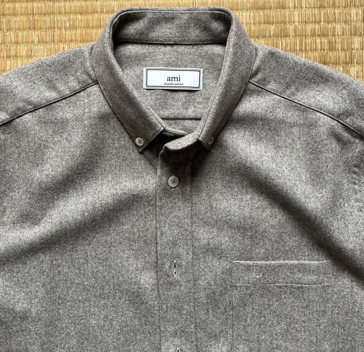 AMI Grey heavy wool shirt Size US M / EU 48-50 / 2 - 2 Thumbnail