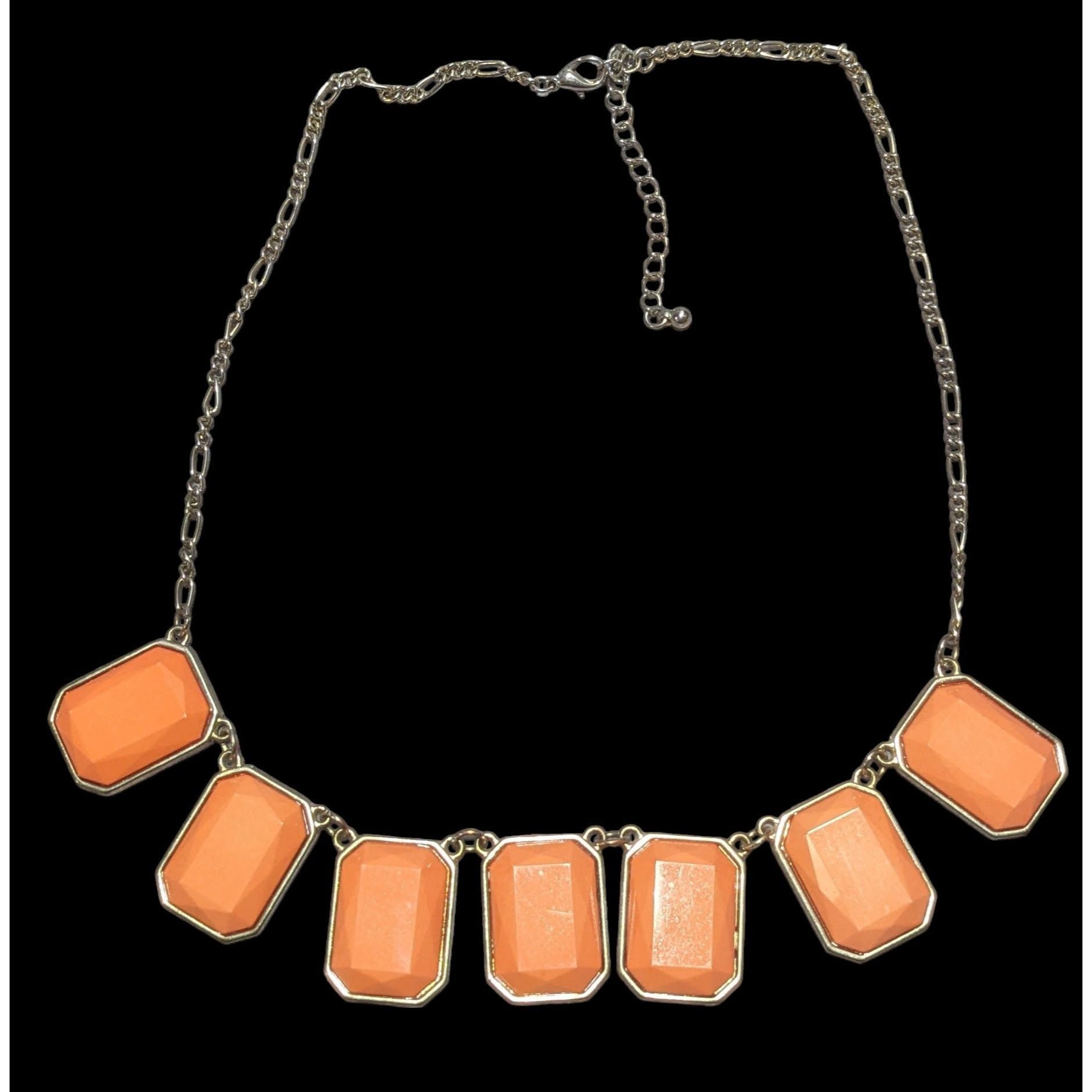 Other Vintage Style Orange Gemstone Statement Necklace Size ONE SIZE - 1 Thumbnail