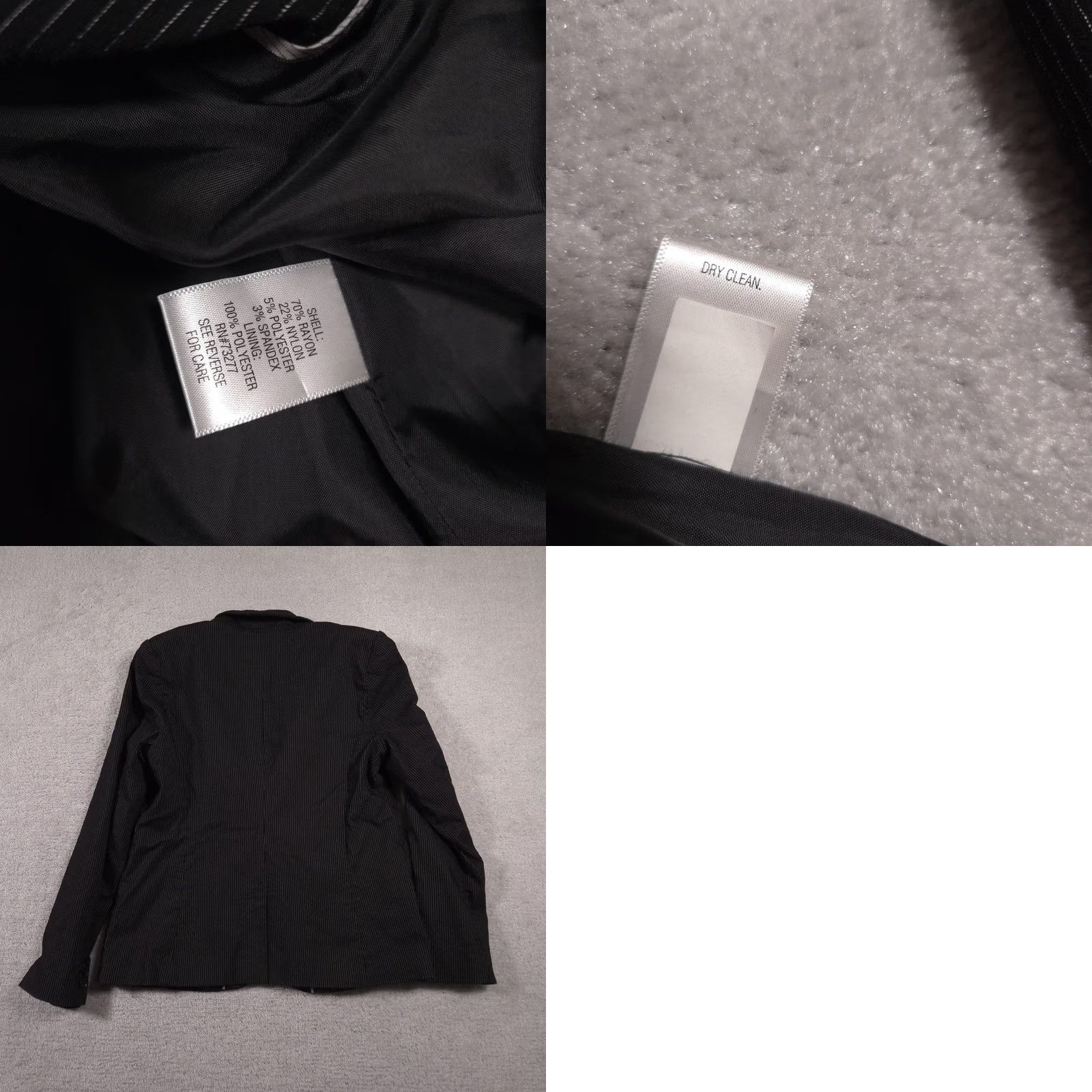 Apt. 9 The Torie Jacket Blazer Womens 16 Black Pinstripe One Button Notch Lapel Career Size XXL / US 16-18 / IT 52-54 - 9 Thumbnail