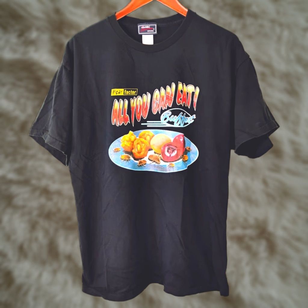 Vintage VINTAGE NBC Fear Factor All You Can Eat Buffet Short Sleeve T Shirt Men L Black Crew Neck Graphic Print Size US L / EU 52-54 / 3 - 1 Thumbnail