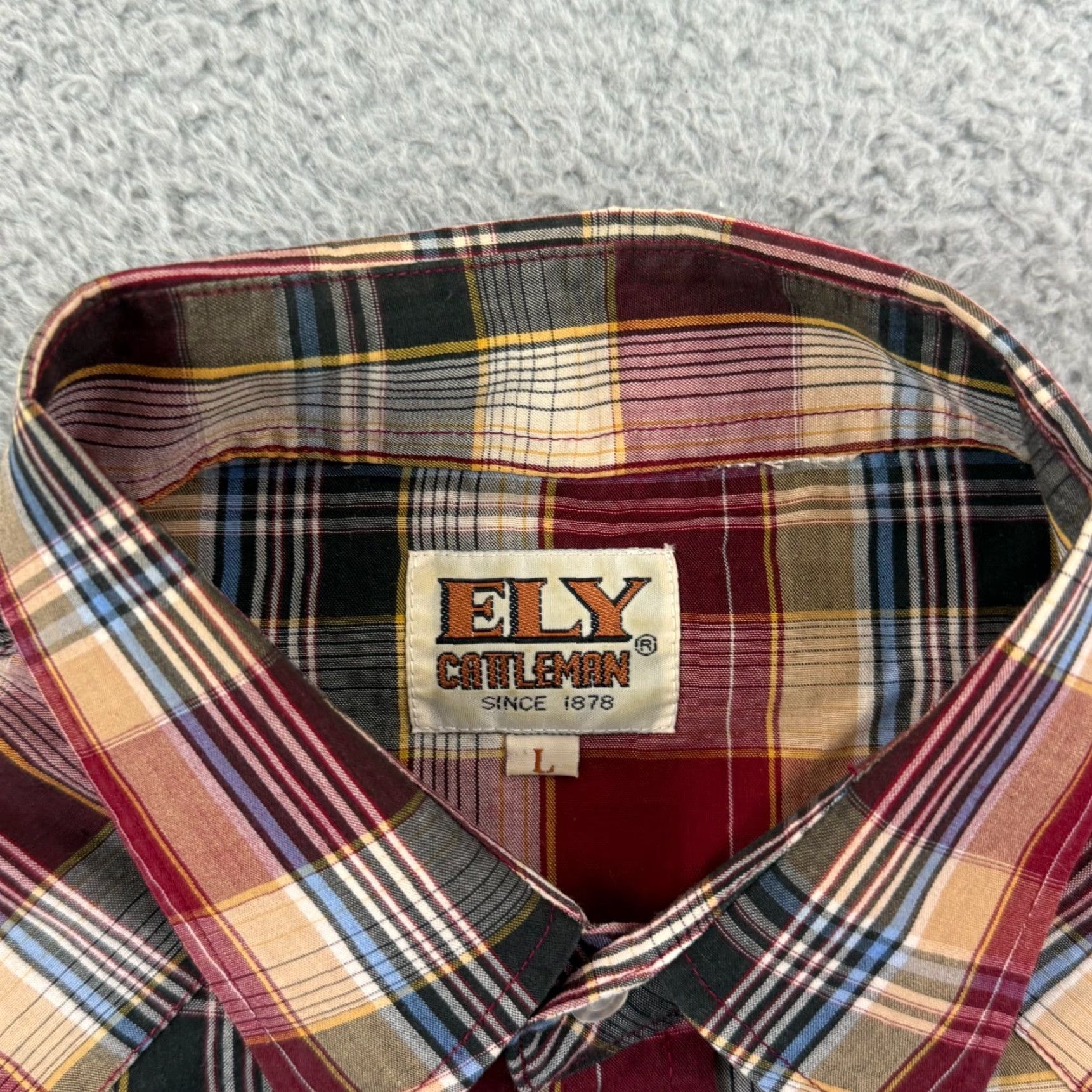 Vintage VINTAGE Ely Cattleman Pearl Snap Shirt Mens L Red Plaid Long Sleeve 80s Western Size US L / EU 52-54 / 3 - 7 Thumbnail